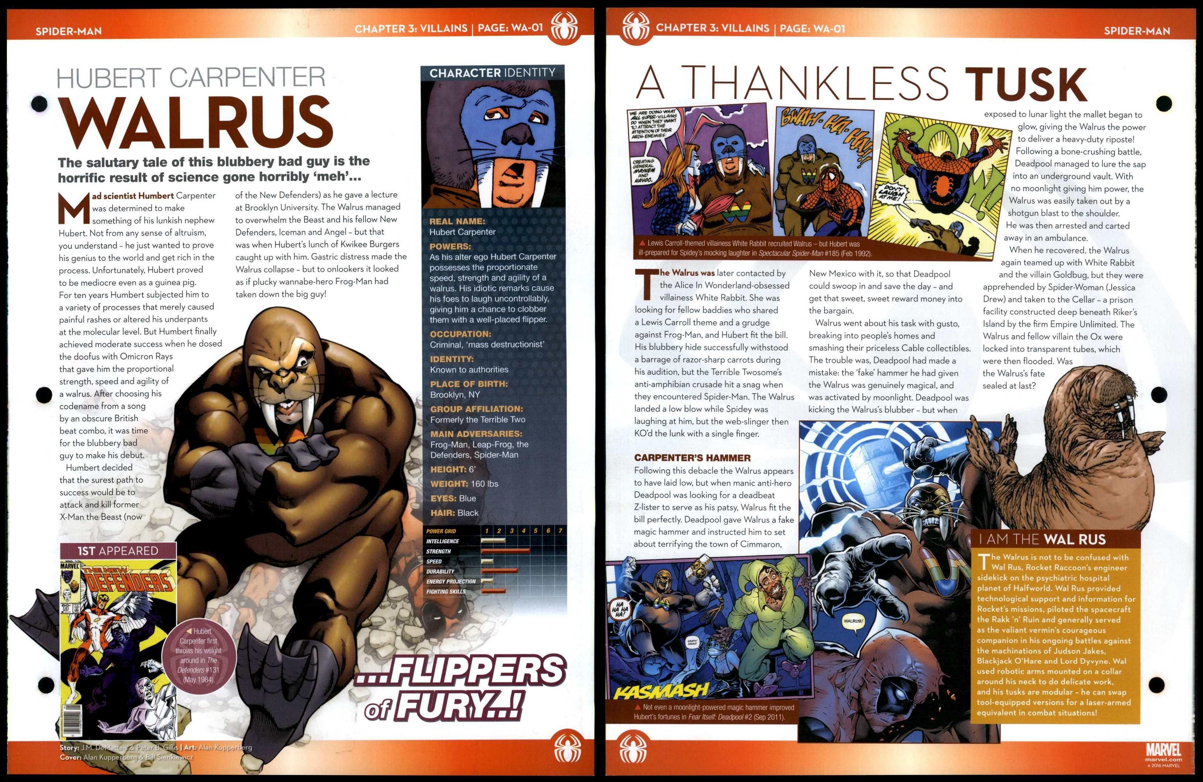 Walrus - Hubert Carpenter #WA-01 Villains - Spider-Man Marvel Fact File