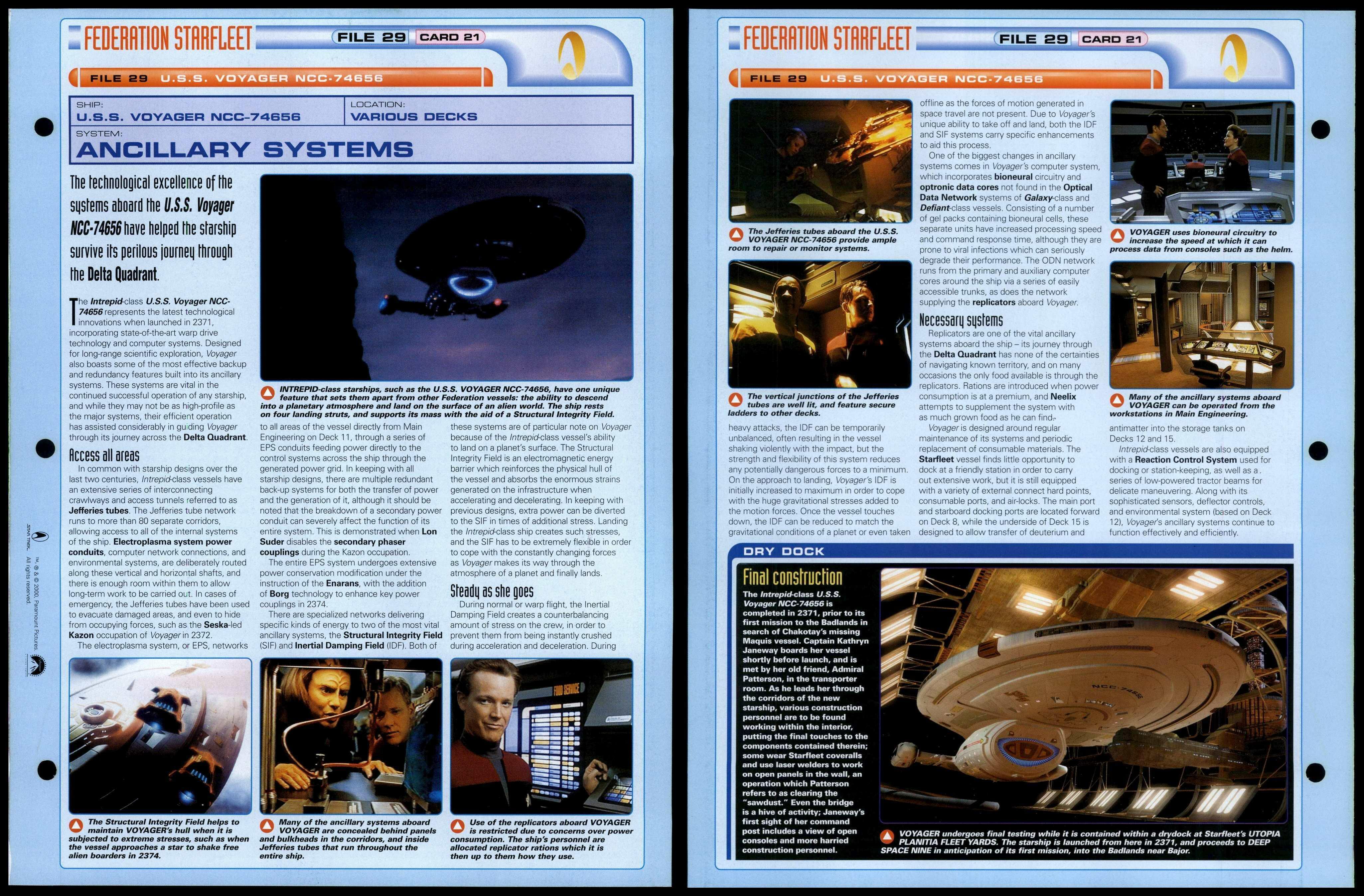 Ancillary Systems Uss Voyager Star Trek Fact File Page