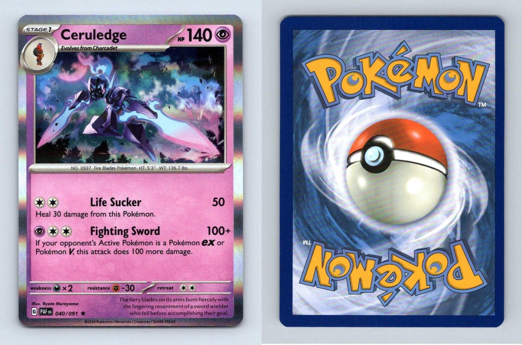 Ceruledge Sv Paldean Fates Pokemon Rare Holo Tcg Card