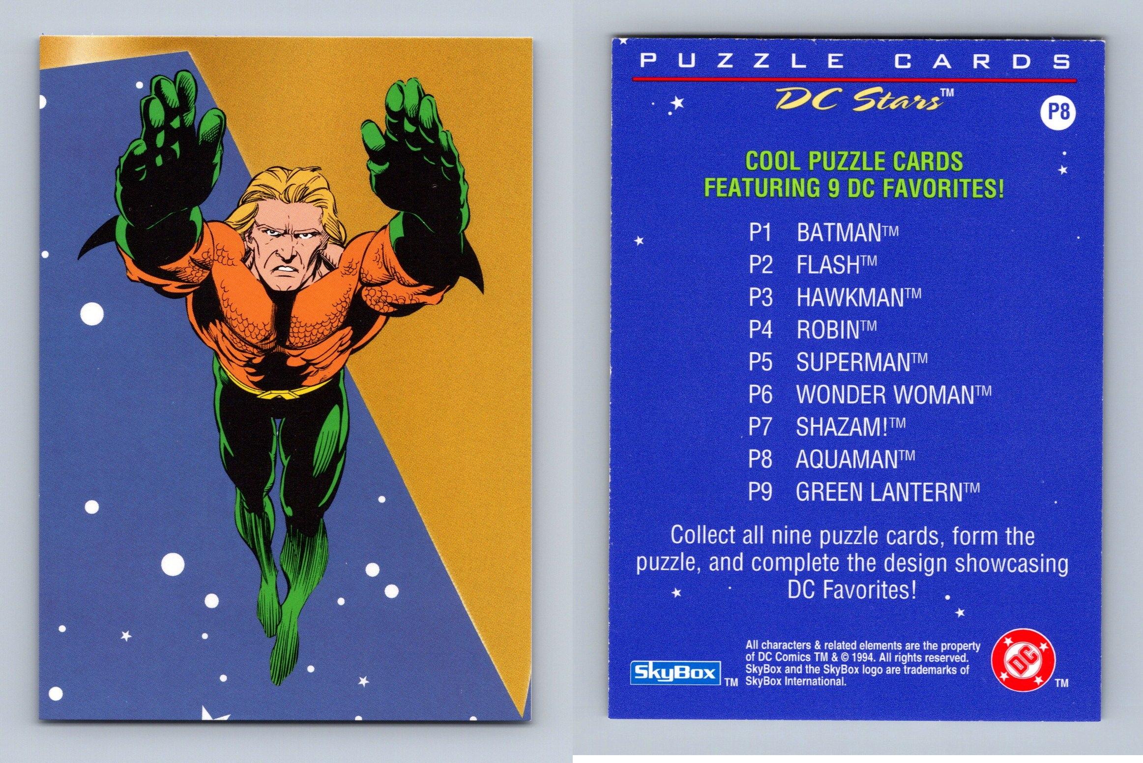 Aquaman  #P8 Skybox DC Stars 1994 Puzzle Chase Card