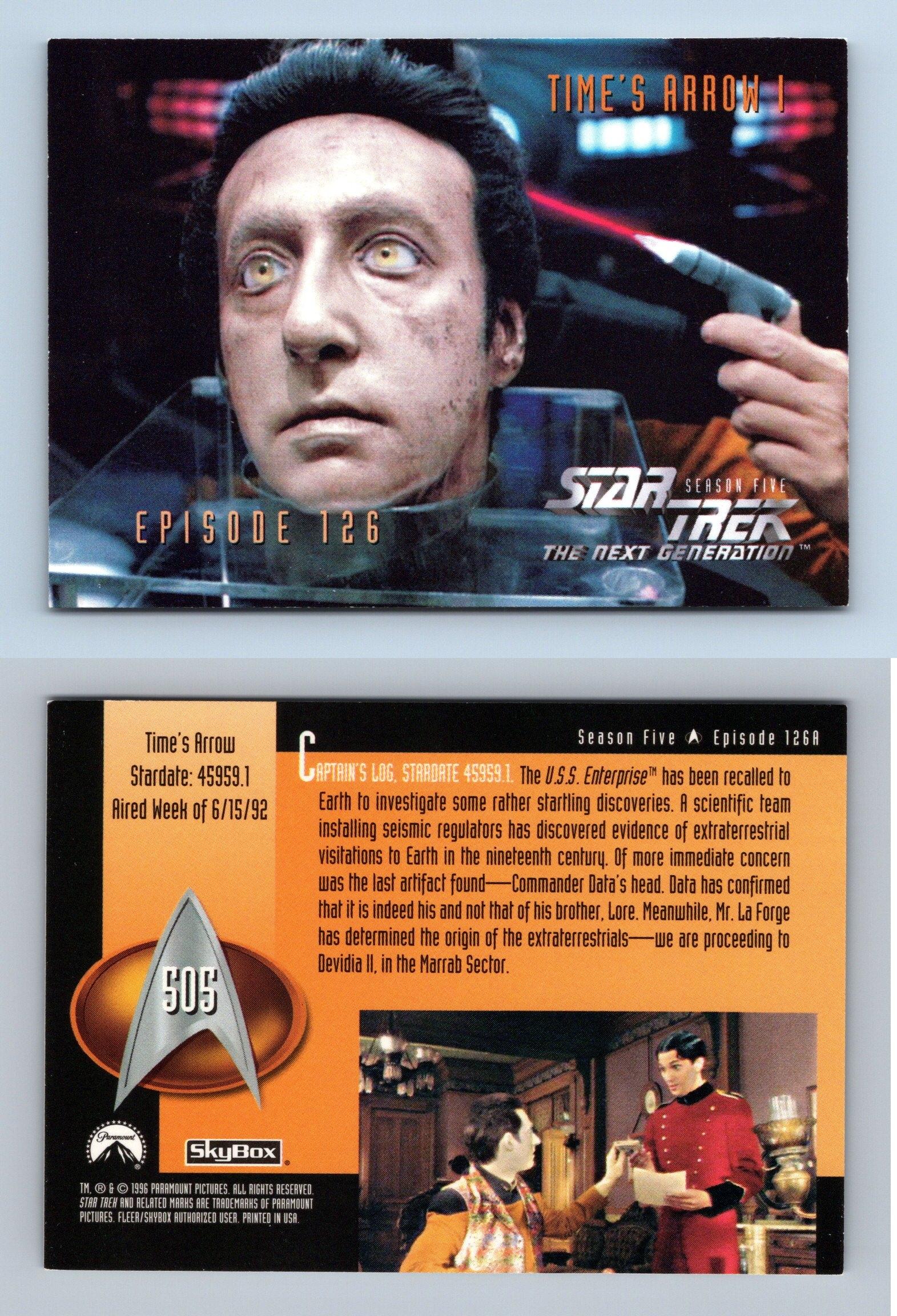 Times Arrow I 505 Star Trek Next Generation Season 5 Skybox 1996 Card