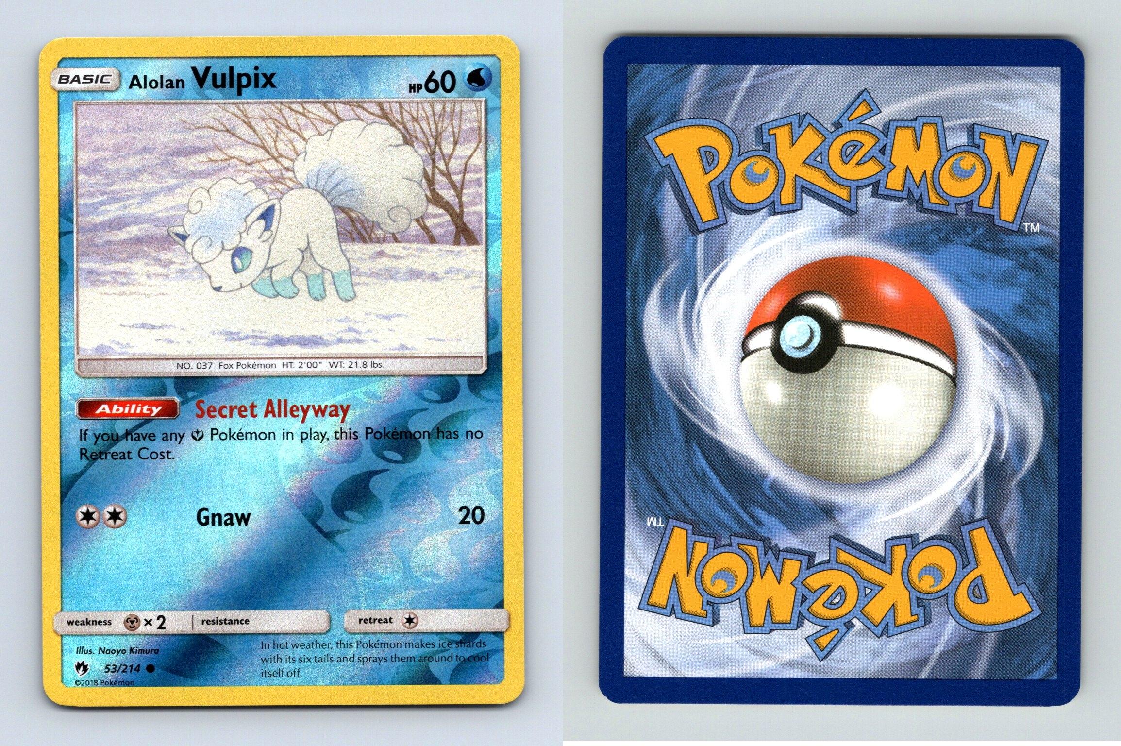 Alolan Vulpix #53/214 SM Lost Thunder Common Reverse Holo Pokemon 2018 TCG  Card