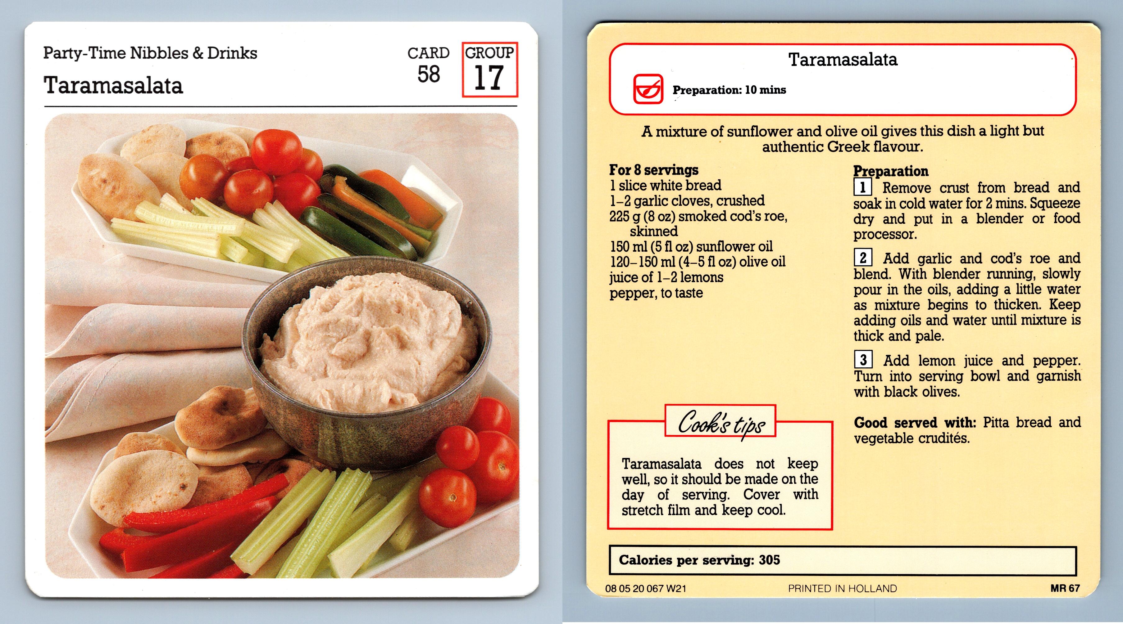 Taramasalata 58 Party My Favourite Recipes Cardmark Card