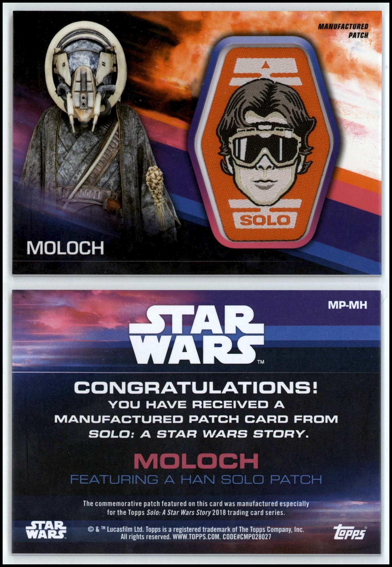 2018 Topps Solo A Star Wars Story Patch Relic Cards 