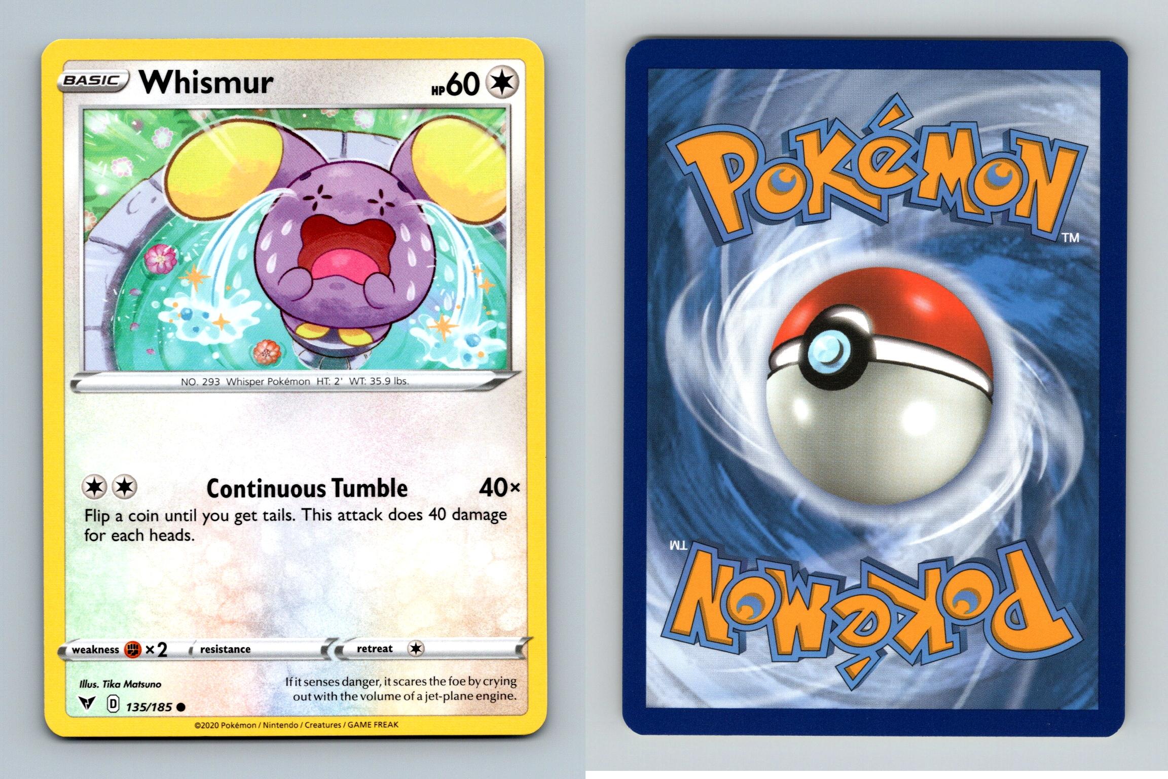 Whismur #135/185 SWSH Vivid Voltage Common Pokemon 2020 TCG Card
