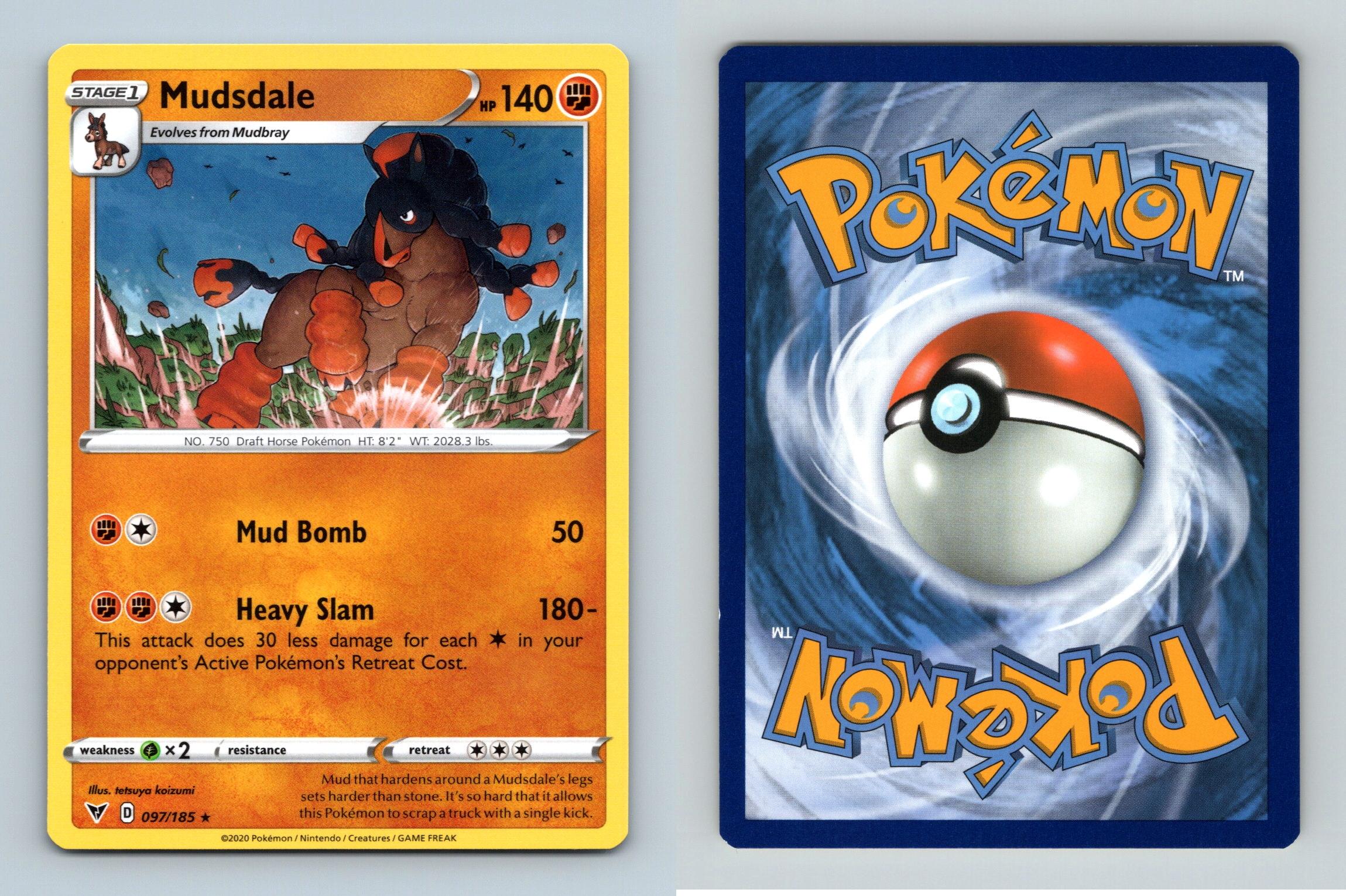 Pokemon Card Vivid Voltage 097//185 97//185 Mudsdale Rare