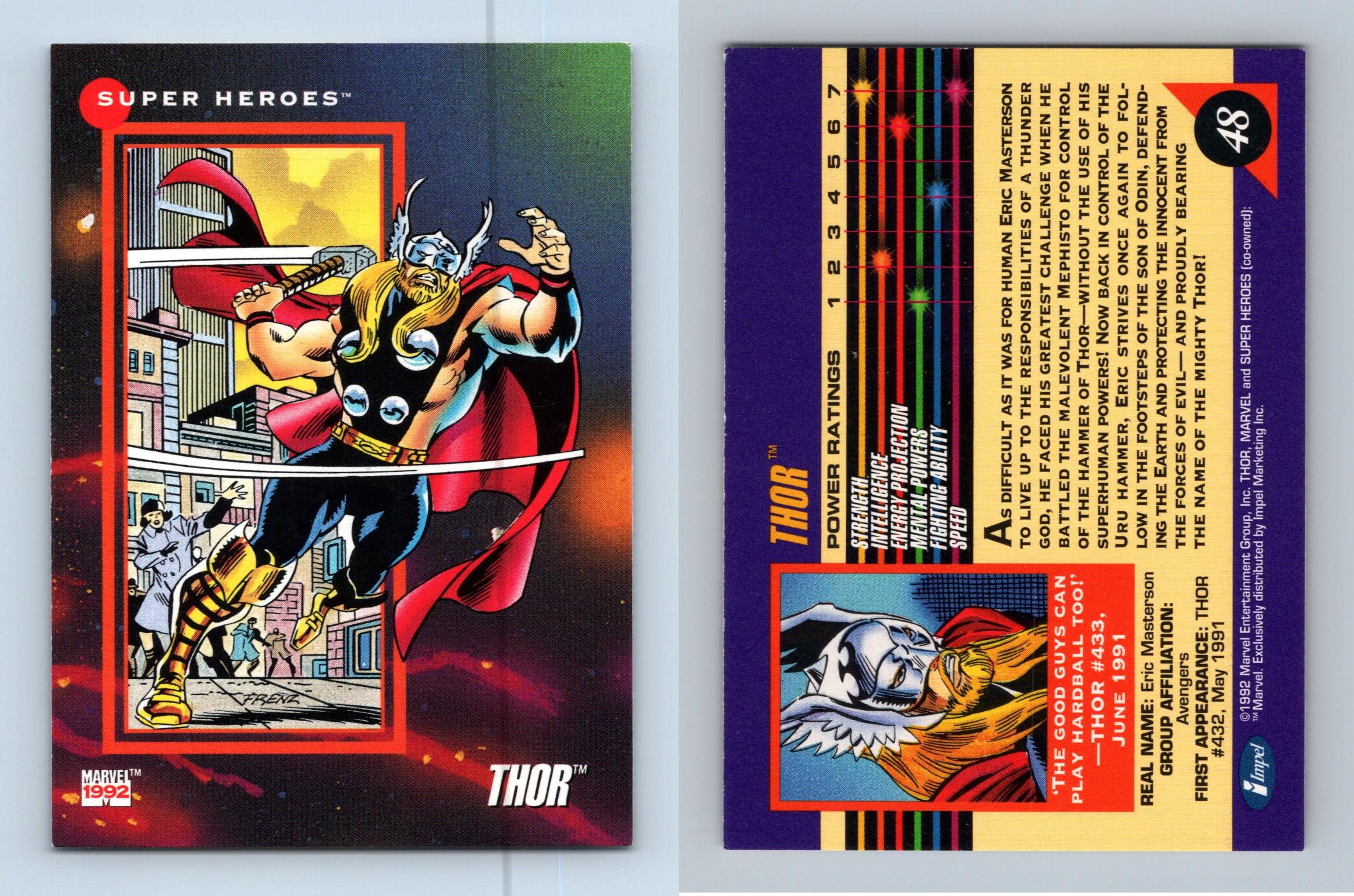Thor 48 Marvel Universe 1992 Impel Trading Card