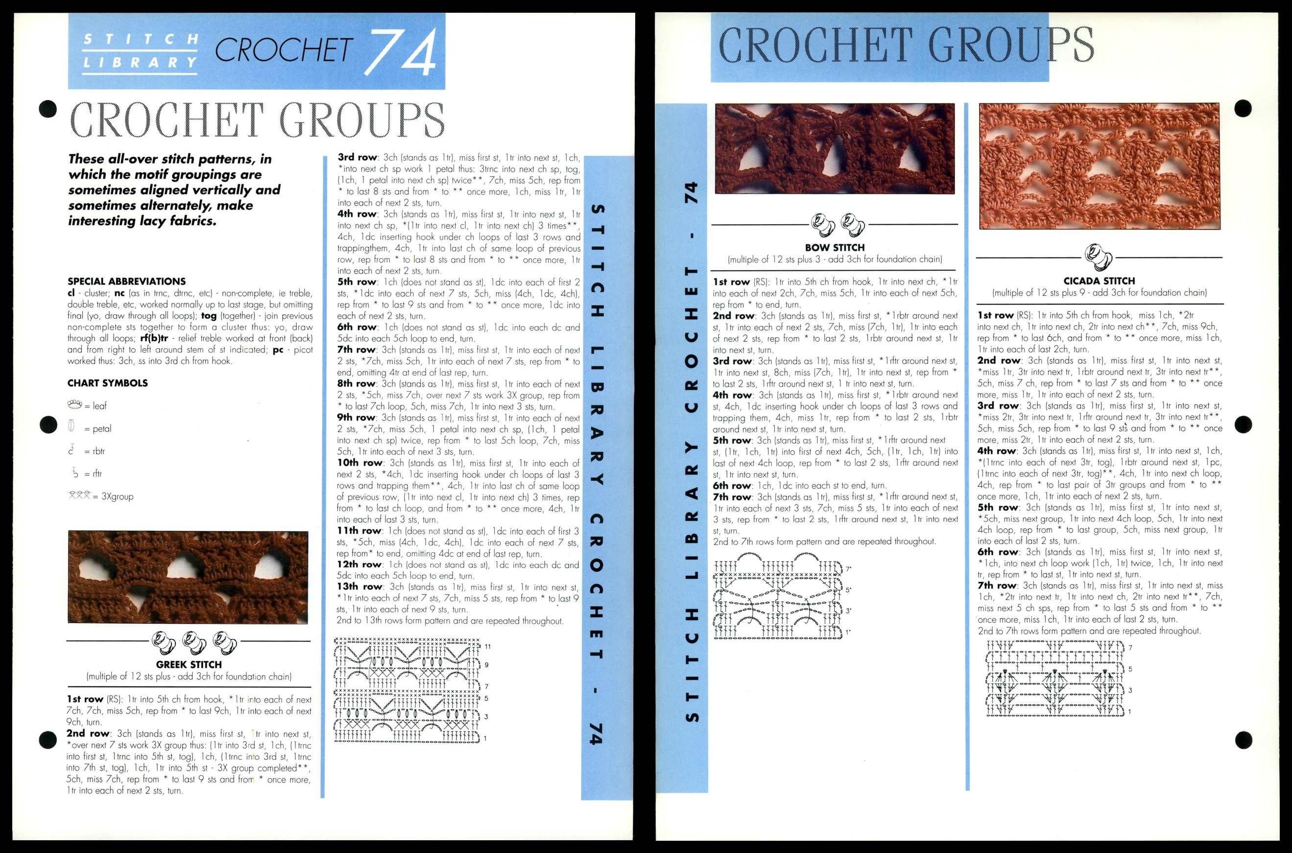 Crochet Groups 74 Creative Needles Stitch Library Crochet Pattern