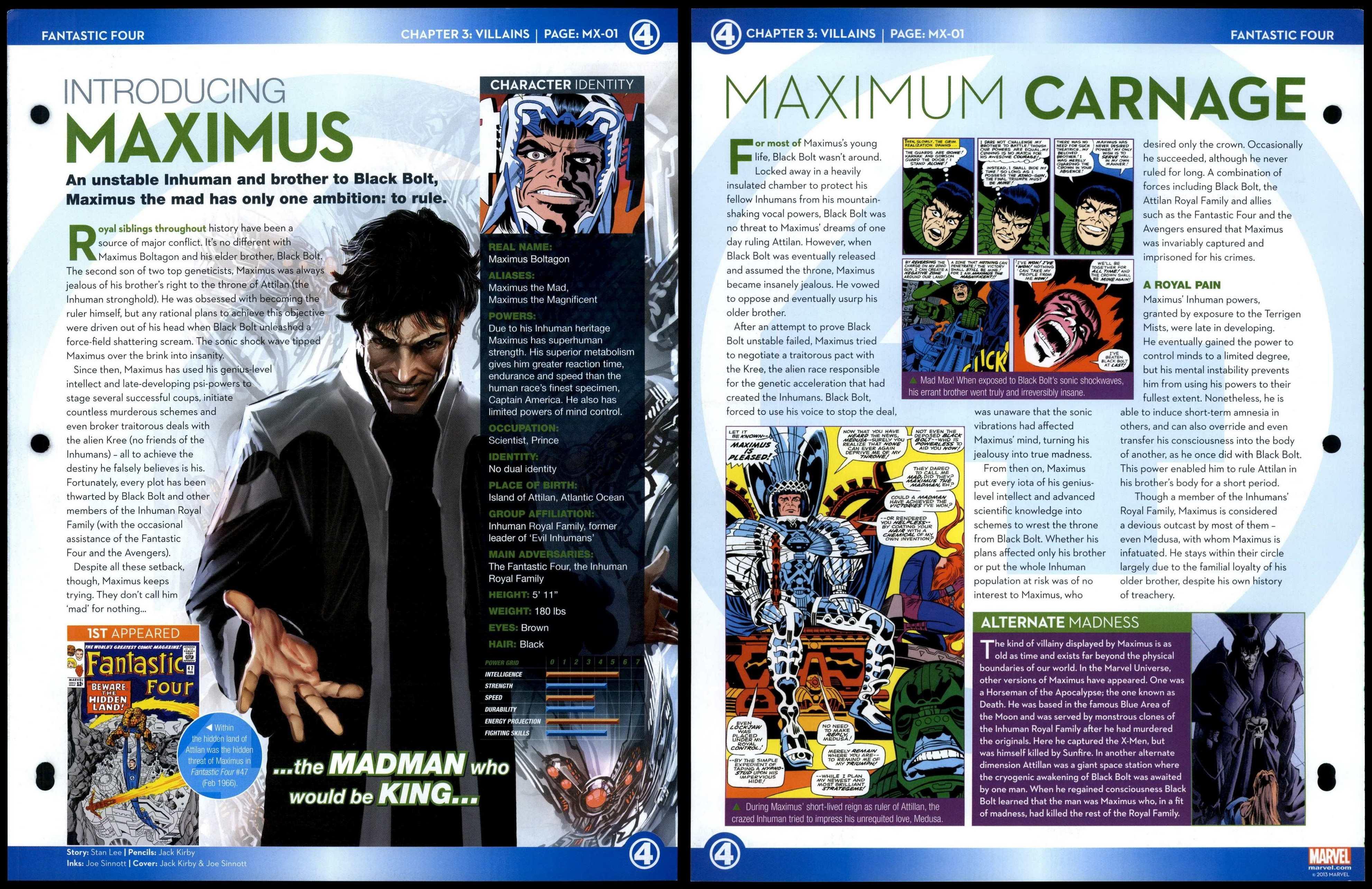 Maximus Introducing Mx Villains Fantastic Four Marvel Fact File