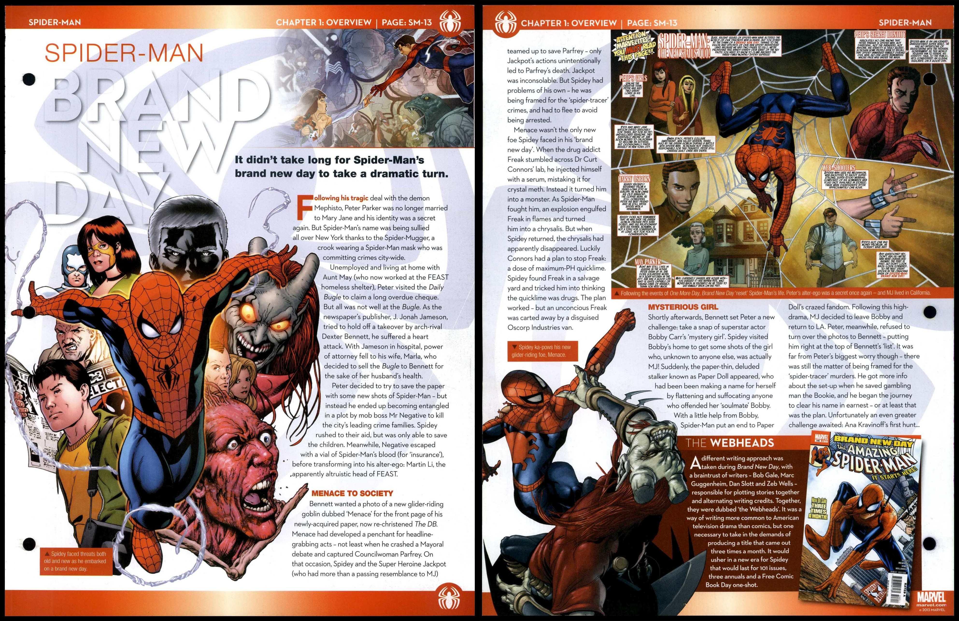 Brand New Day SpiderMan SM13 Overview SpiderMan Marvel Fact File Page