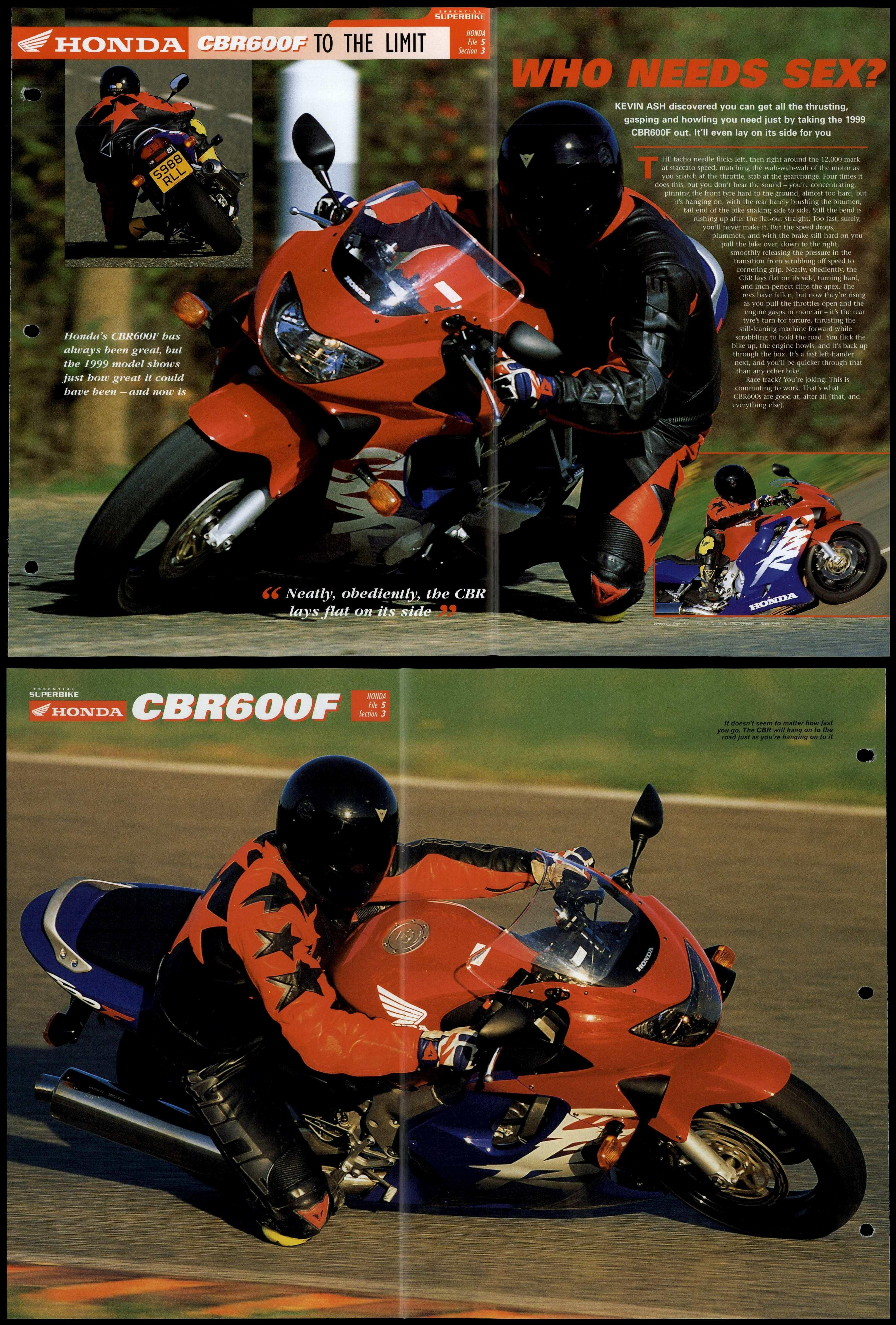 Honda CBR600F To The Limit Essential Superbike Data File Fold Out Page Honda CBR600F To The Limit Essential Superbike Data File Fold Out Page