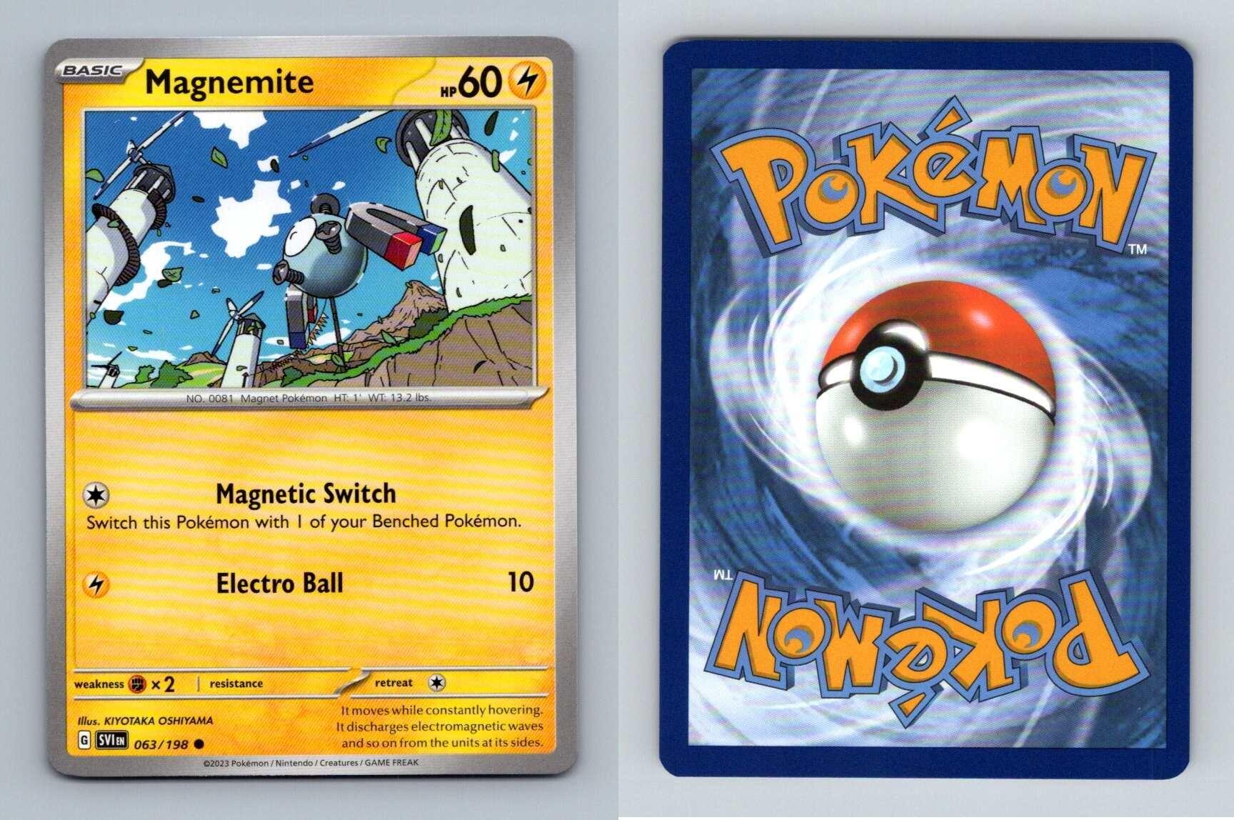 Magnemite 63 198 Scarlet Violet Common Pokemon 2023 TCG Card