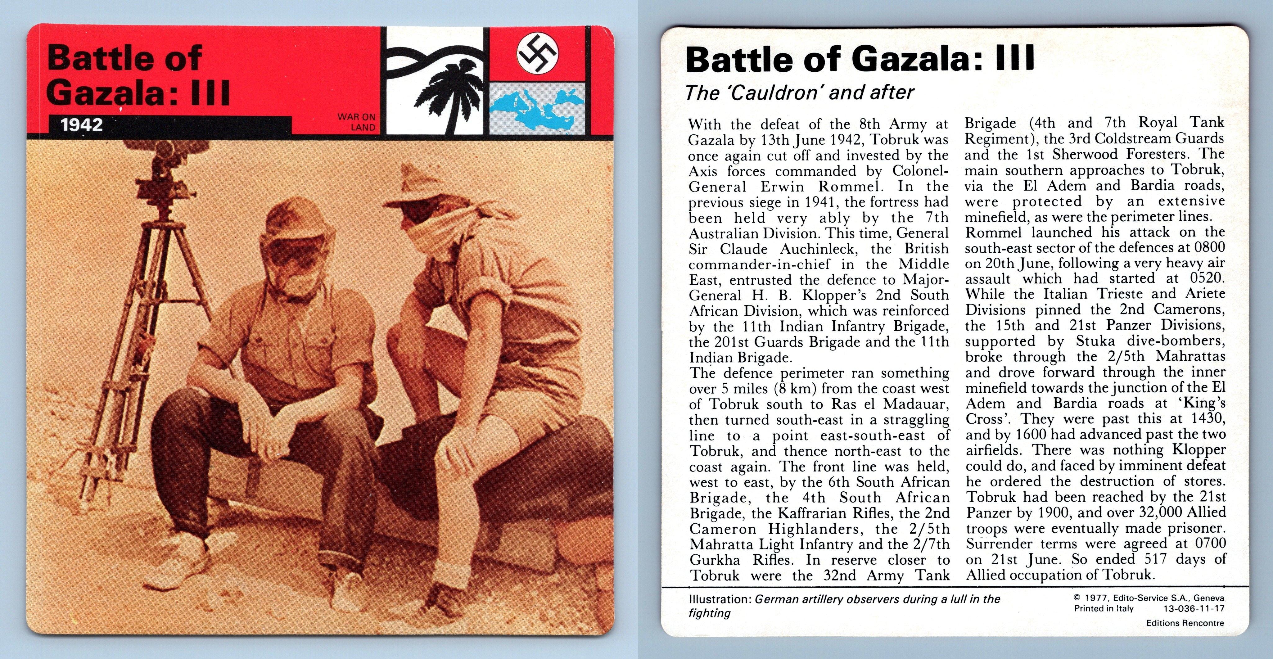 Battle Of Gazala III 1942 War On Land WW2 Edito Service SA 1977