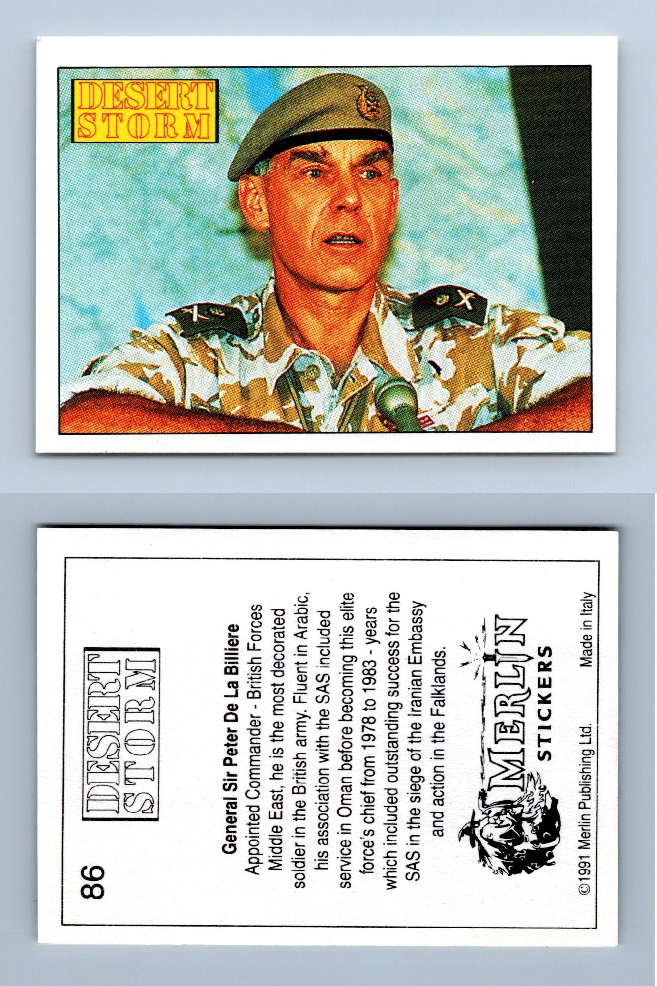 General Sir Peter De La Billiere #86 Desert Storm 1991 Merlin Sticker C959 