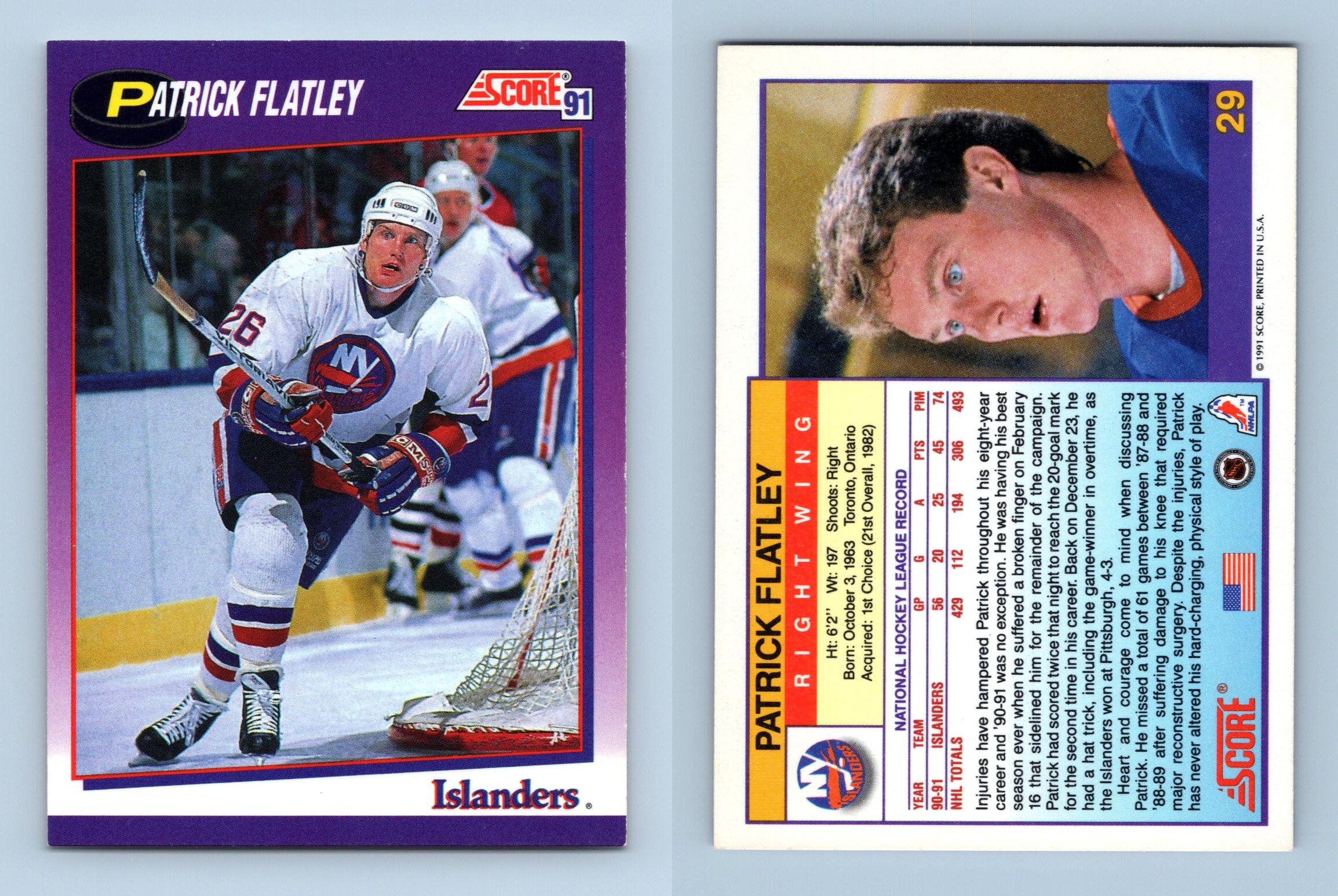 Patrick Flatley Islanders 29 Score American 19912 Ice Hockey