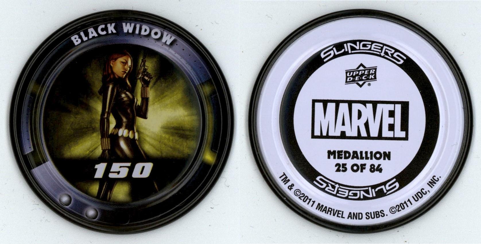 Black Widow #25 of 84 Marvel Slingers 2011 Upper Deck Metal Medallion CA35