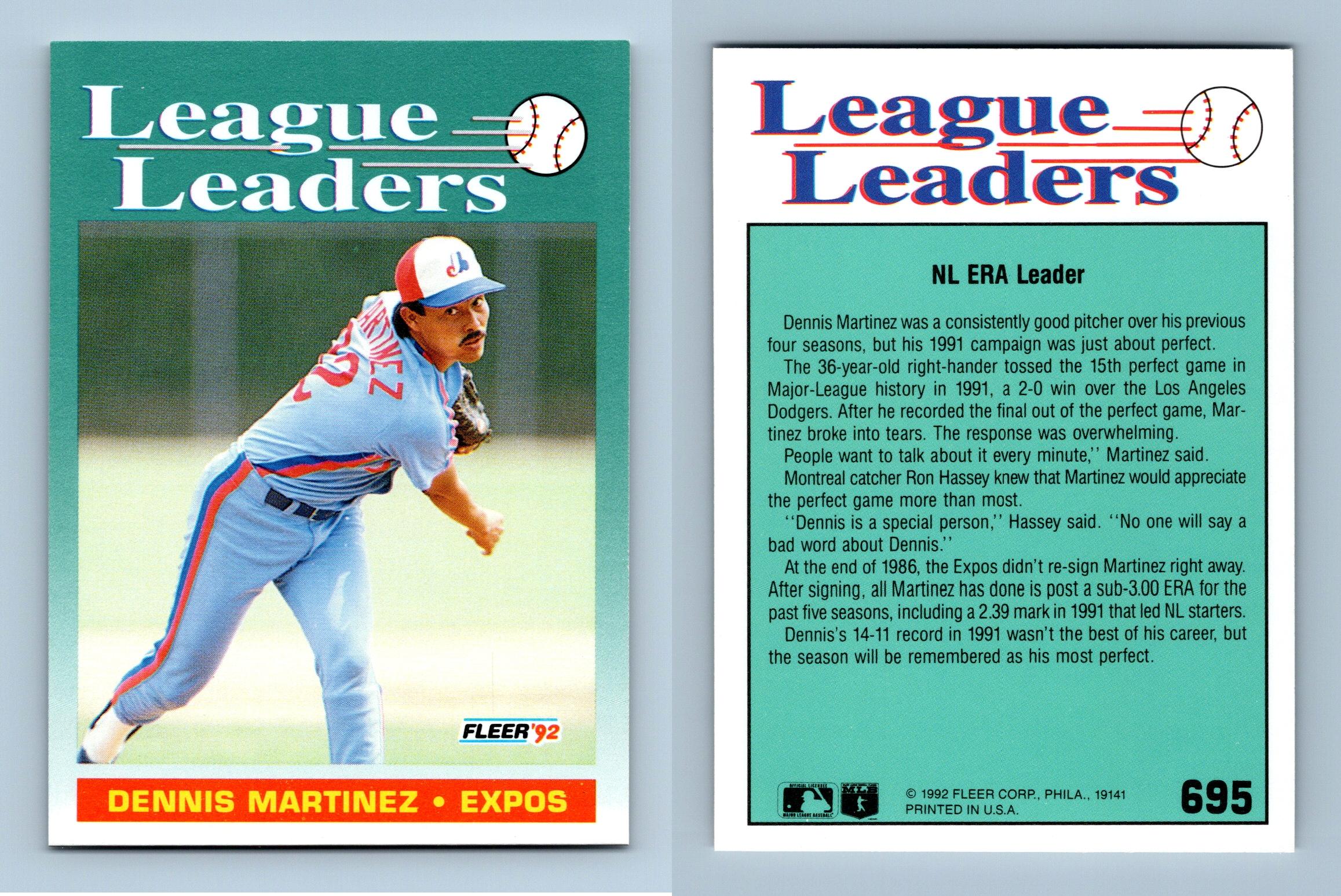Dennis Martinez - Expos #695 Fleer 1992 Baseball League Leaders Trading Card