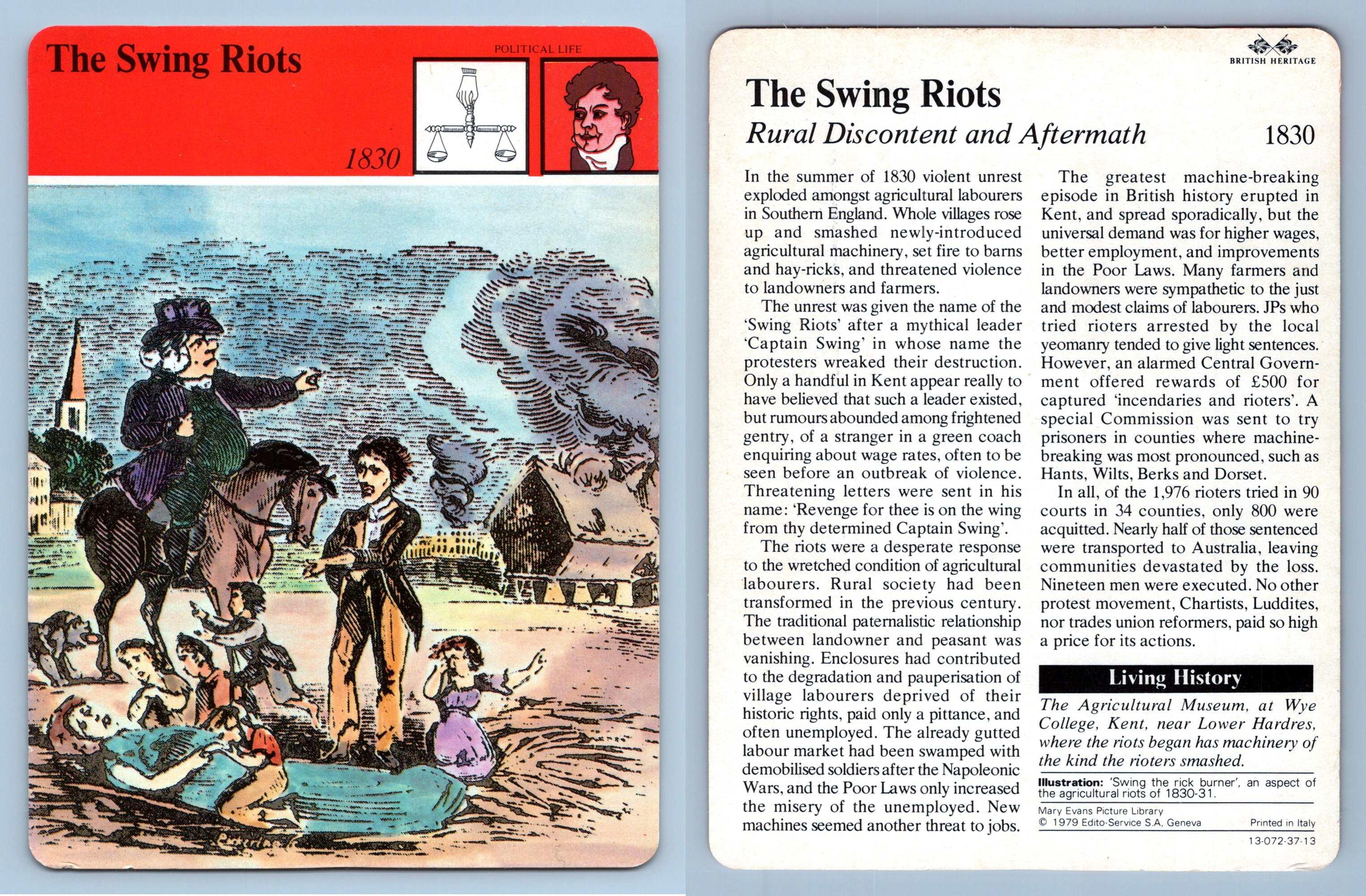 Swing Riots Political British Heritage EditoService SA 1979 Card