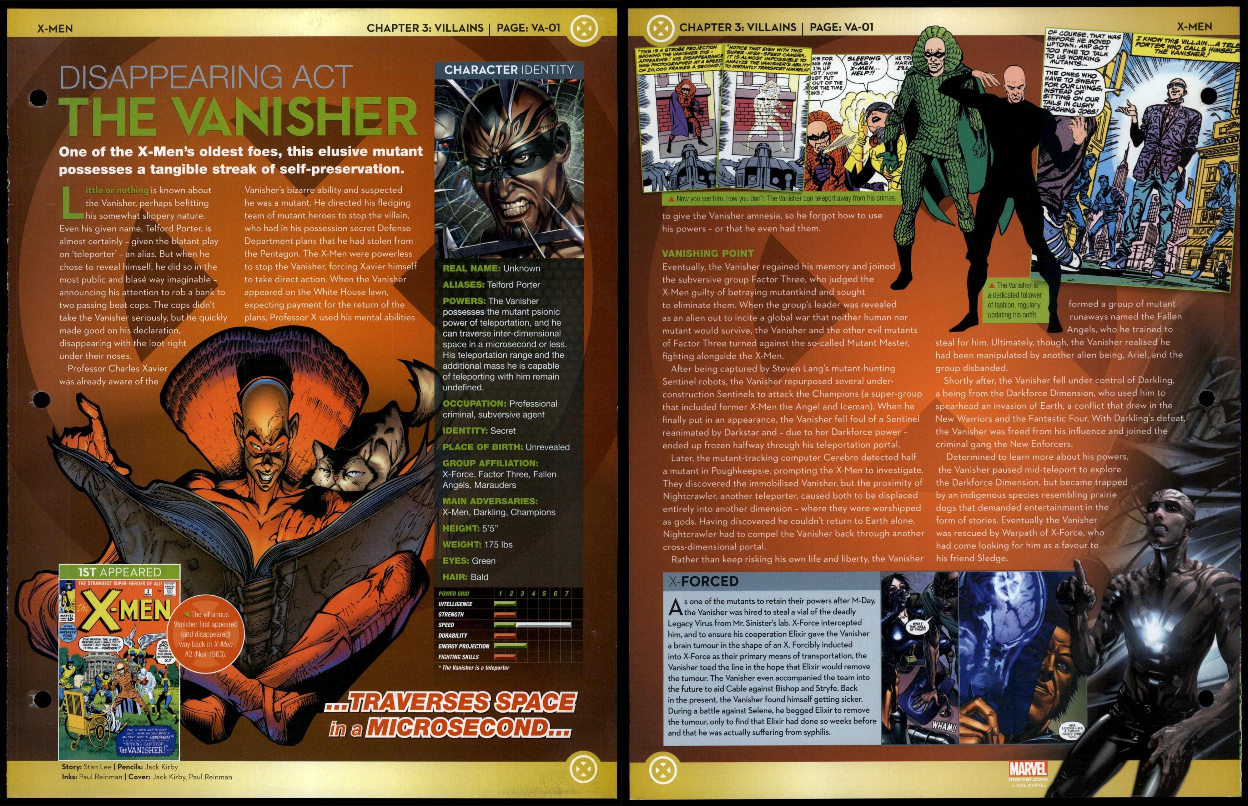 The Vanisher Disappearing Act VA01 Villains XMen Marvel Fact