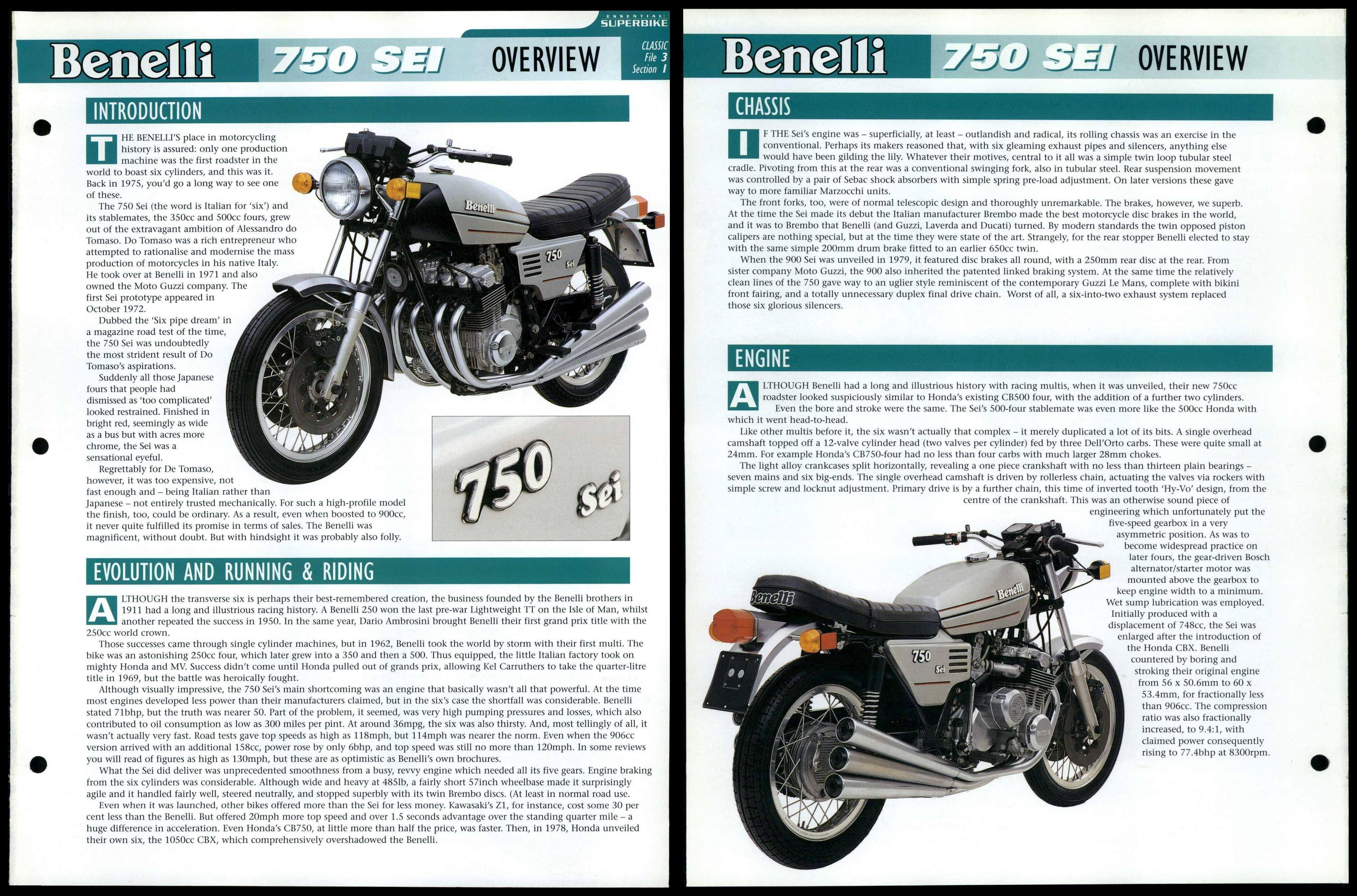 Benelli Sei Overview Essential Superbike Data File Page