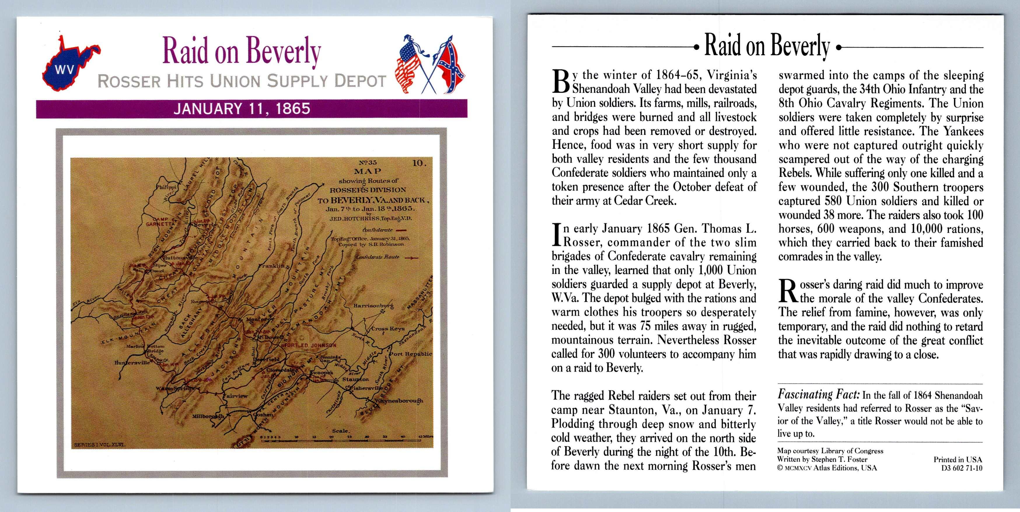 Rosser Hits Union Supply Depot Raid On Beverly Battles 1865 Atlas