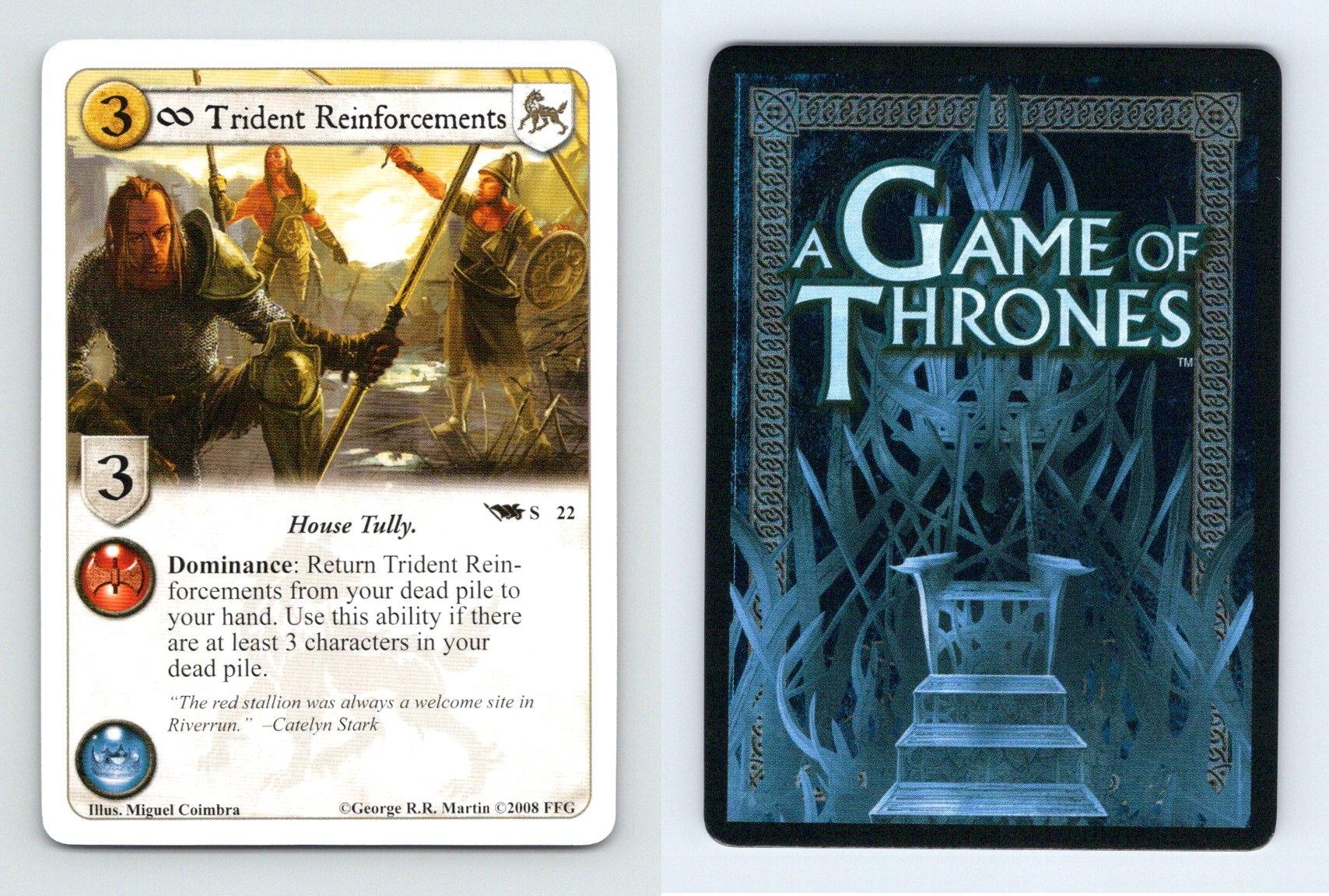Trident Reinforcements #S 22 A Game Of Thrones 2008 LCG Card