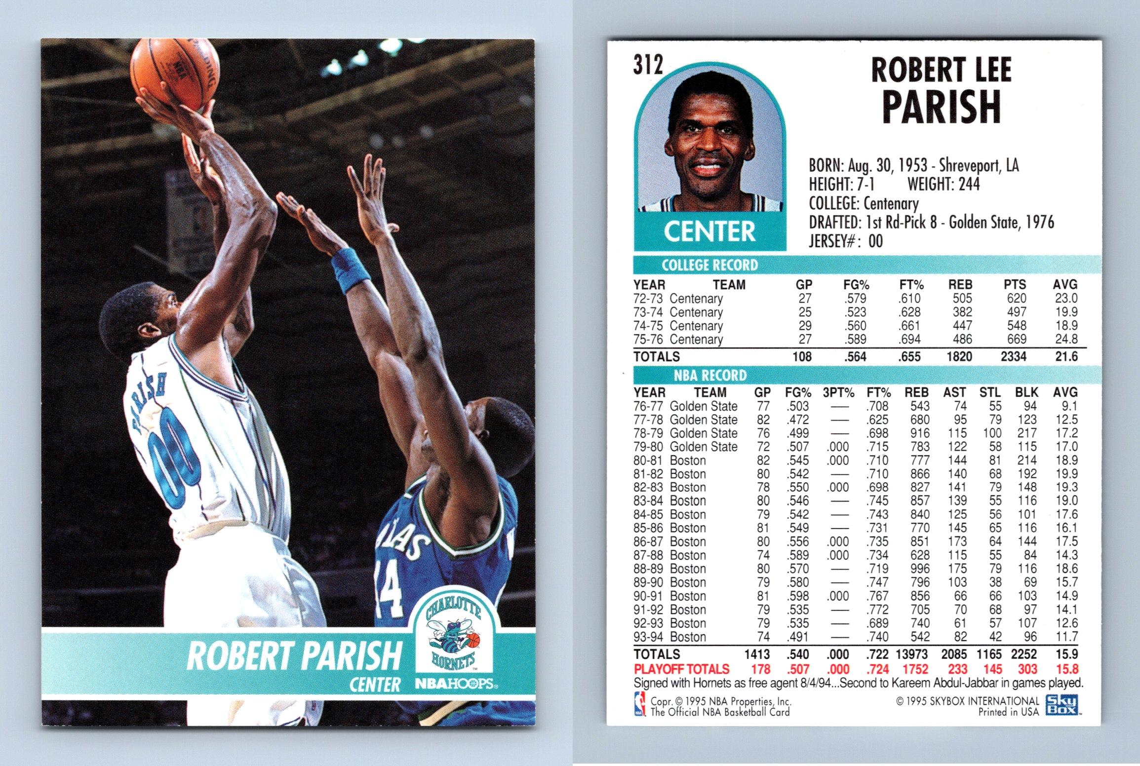 Robert Parish - Hornets #312 NBA Hoops 1994-5 Skybox Trading Card