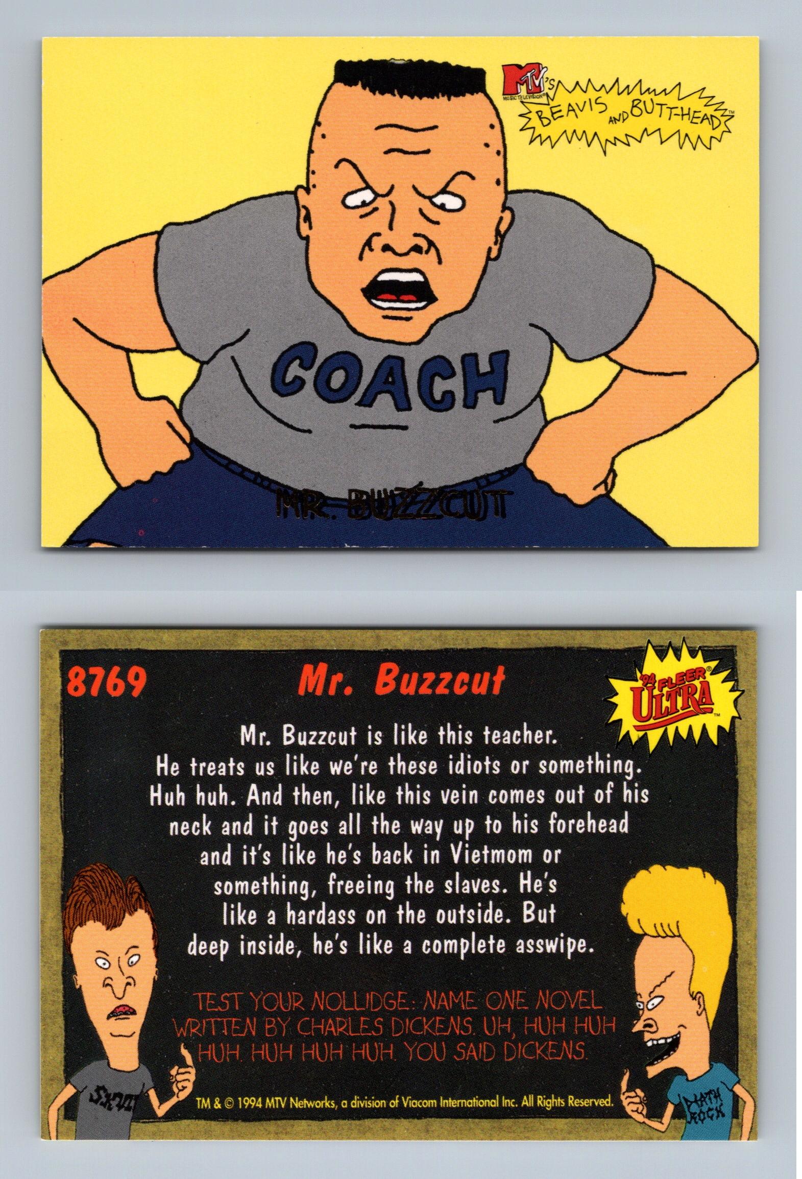 Mr Buzzcut 8769 Beavis Butt Head MTV 1994 Fleer Ultra Trading Card