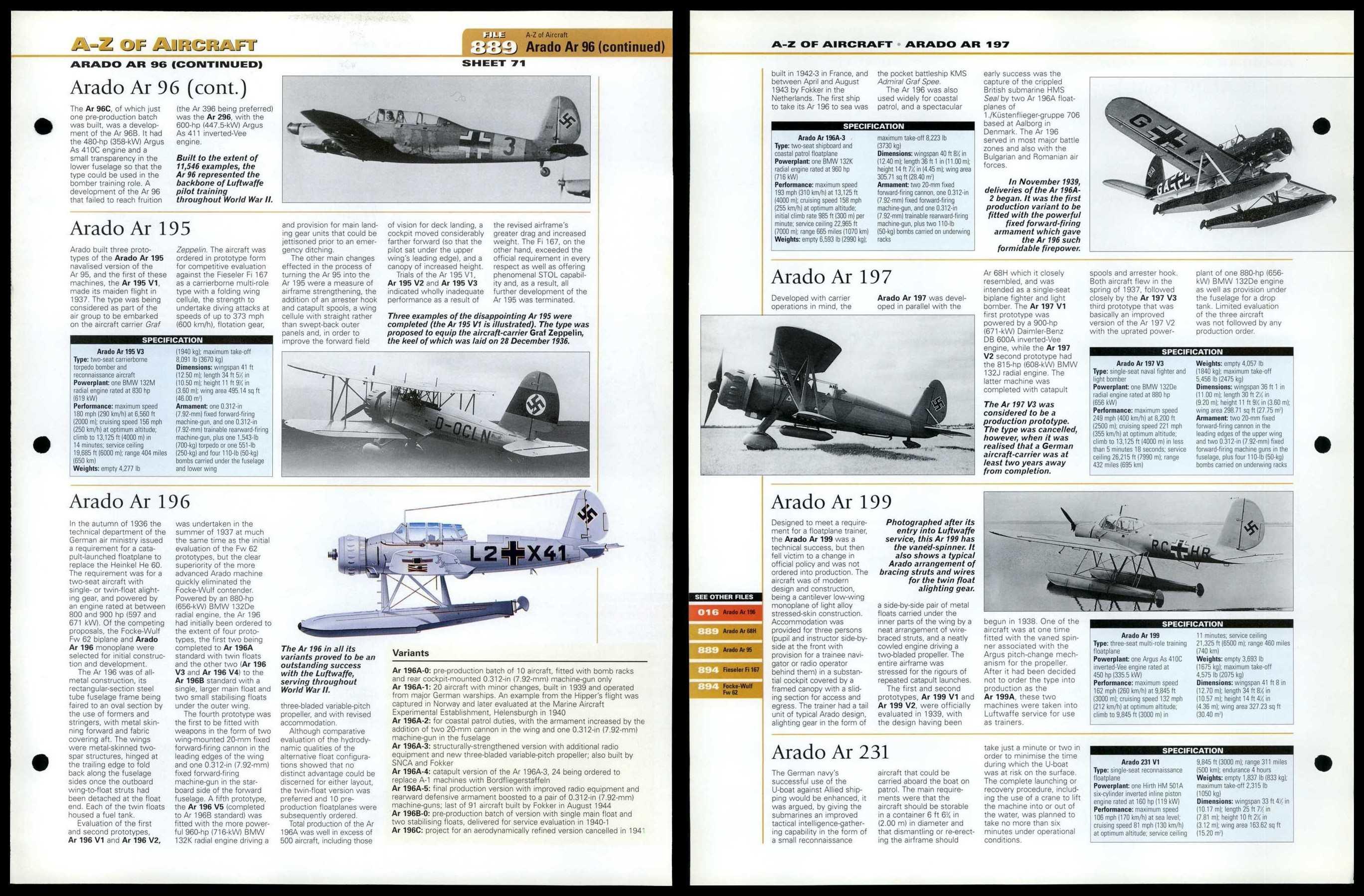 arado-ar-96-arado-ar-231-a-z-889-world-aircraft-information-page