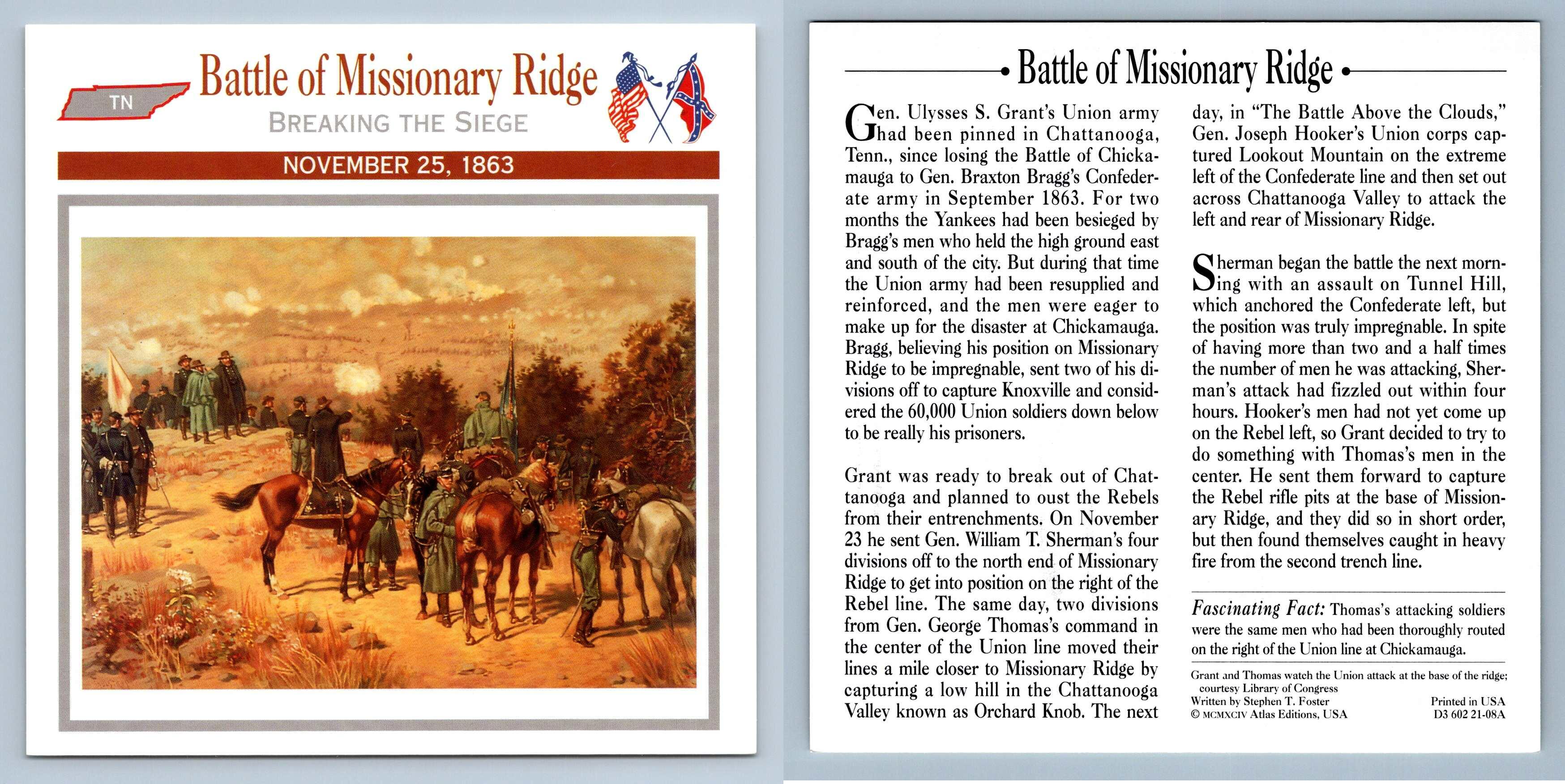 Breaking The Siege Battle Of Missionary Ridge Battles 1863 Atlas