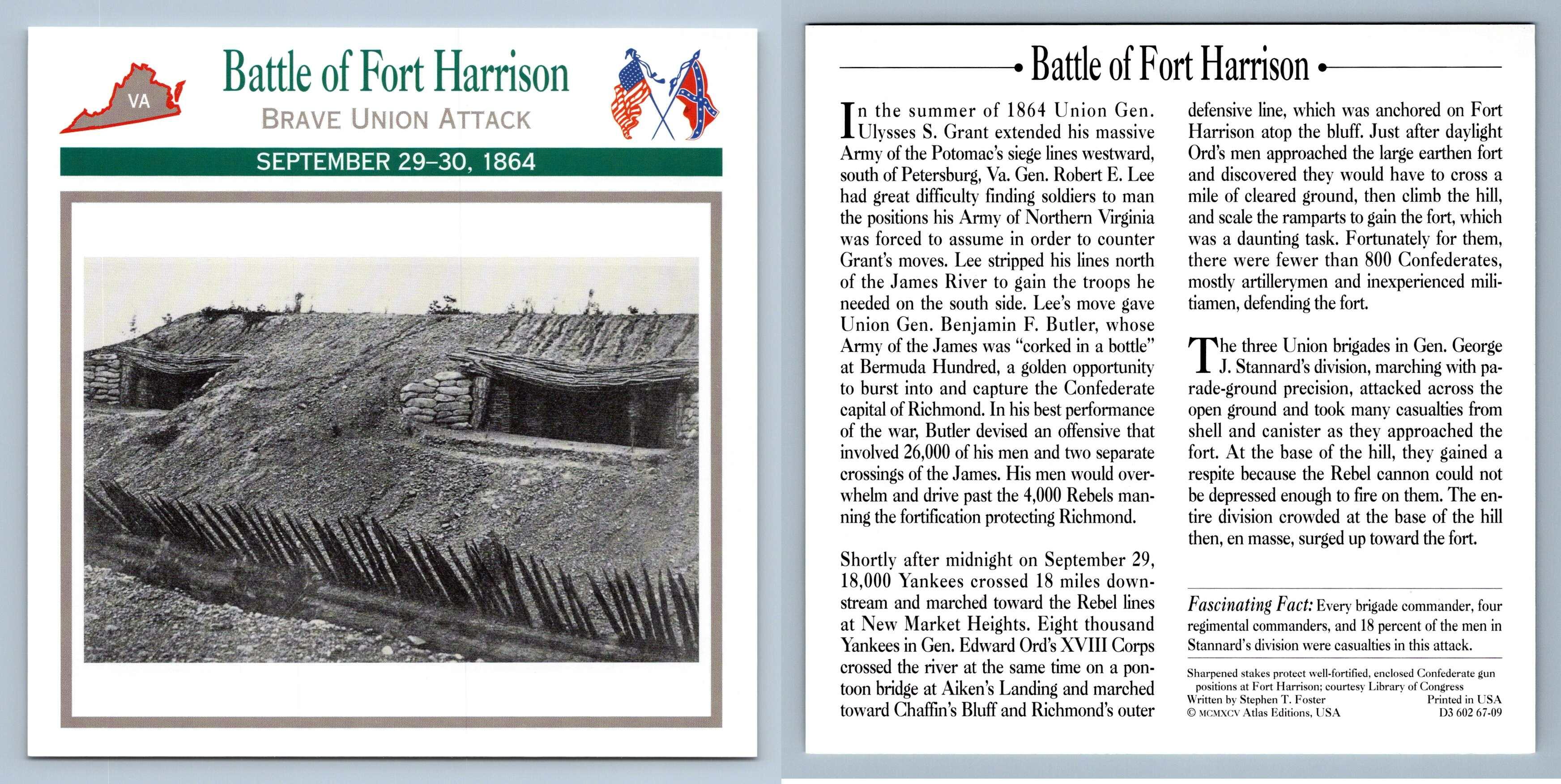 Brave Union Attack Battle Of Fort Harrison Battles 1864 Atlas Ed