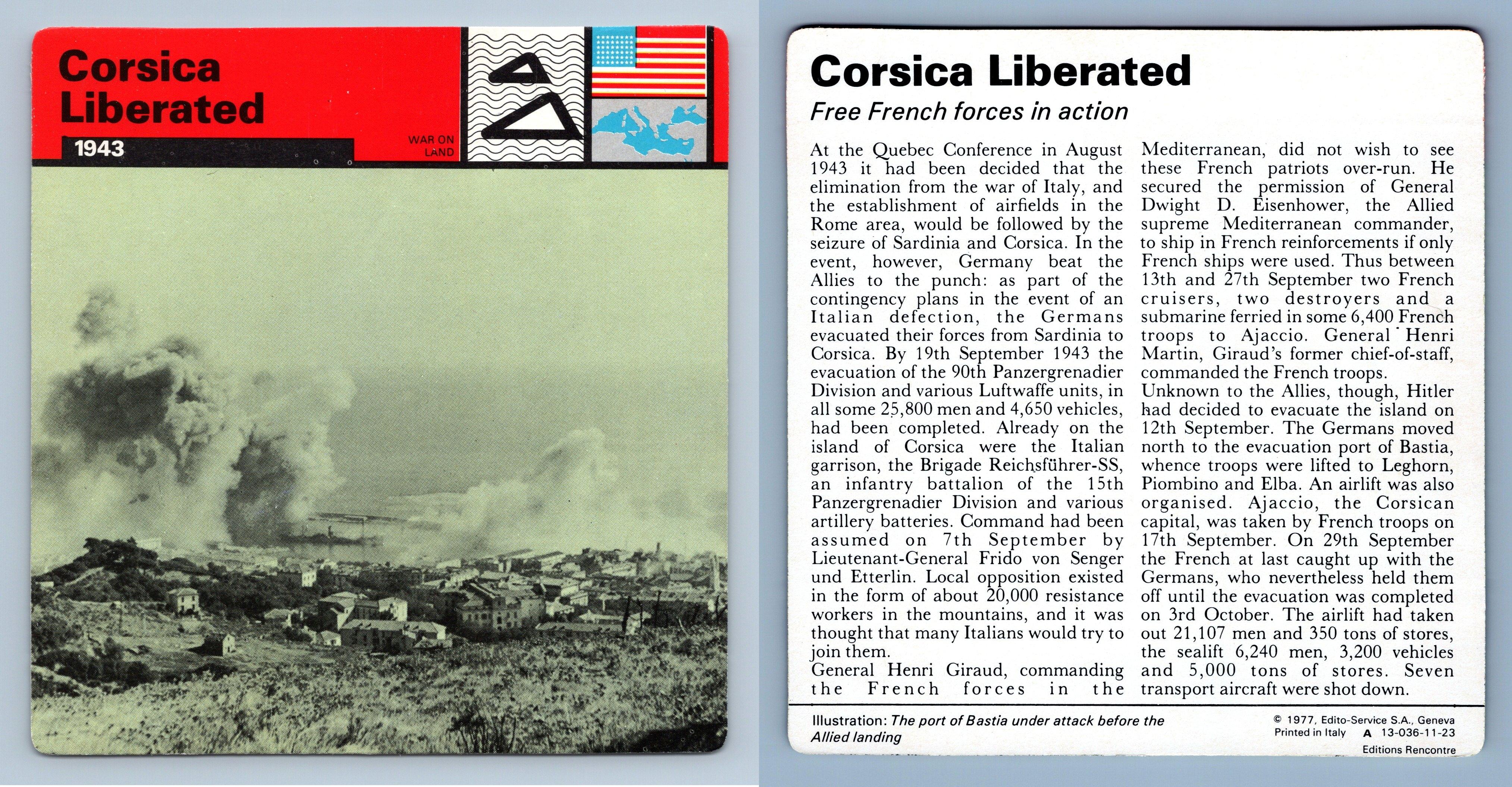 Invasion Of Yugoslavia 1941 WW2 Edito-Service SA 1977 Card War On Land