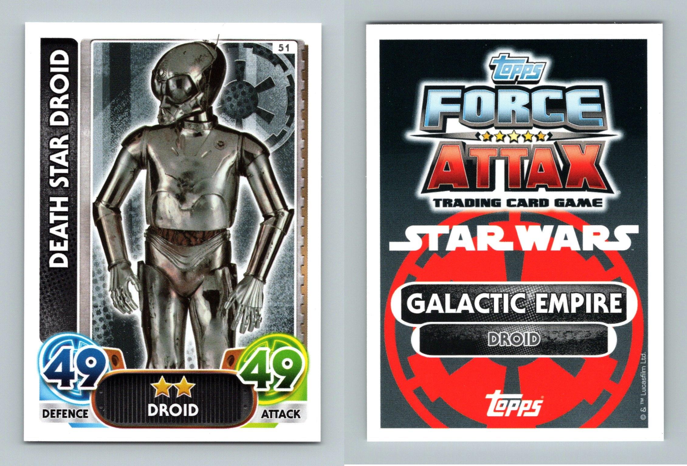 Star Wars Force Attax Force Awakens Set 1 #51 Death Star Droid