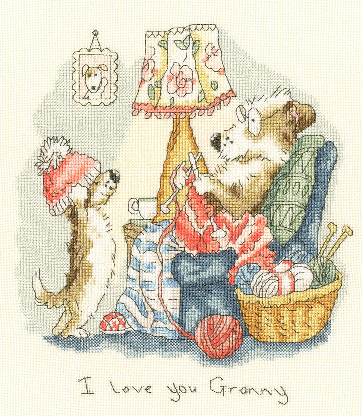 Bothy Threads - Anita Jeram - I Love You Granny cross stitch kit XAJ19