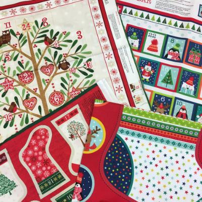 Christmas fabric and advent calendar panels