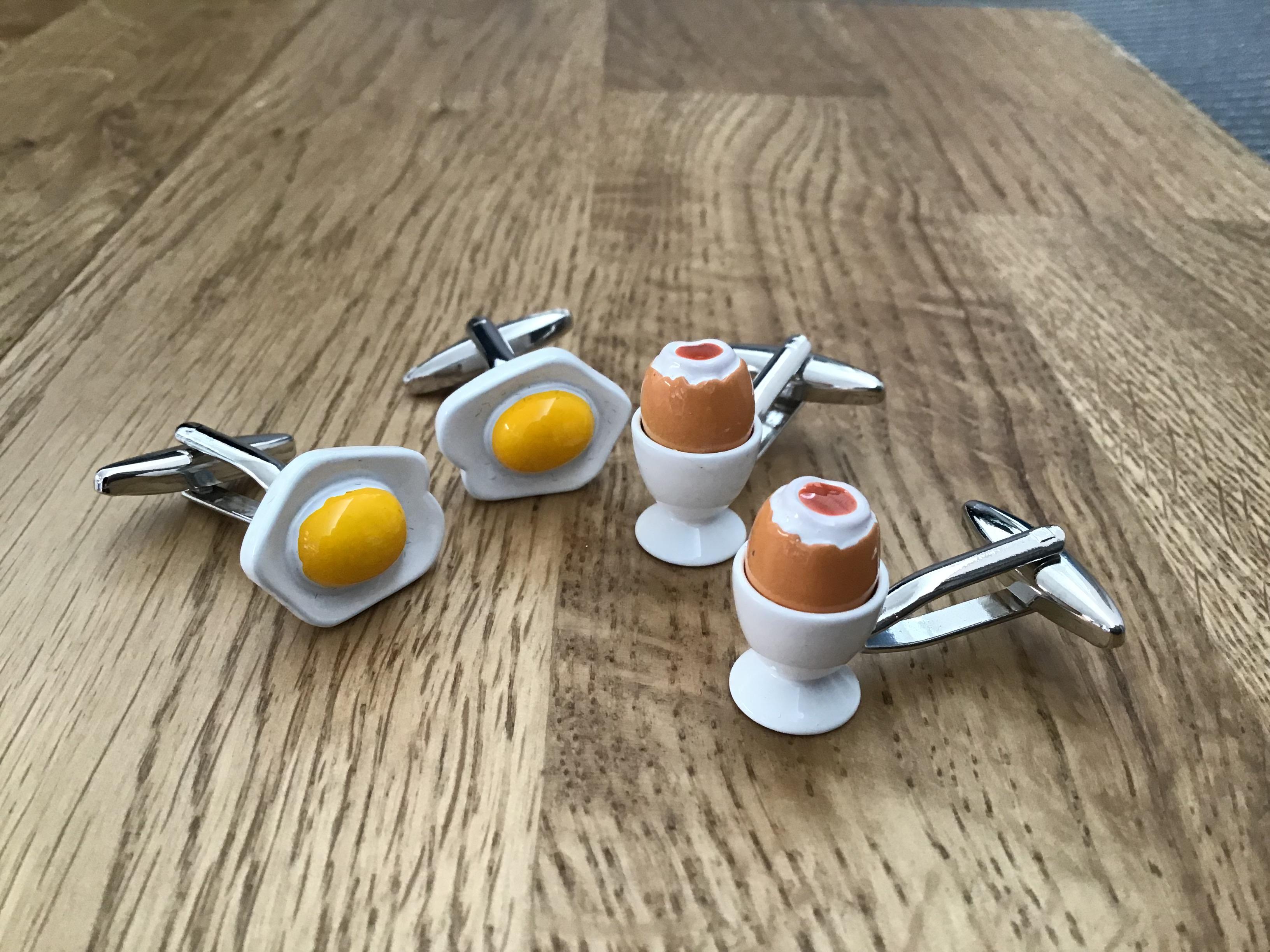 egg cufflinks