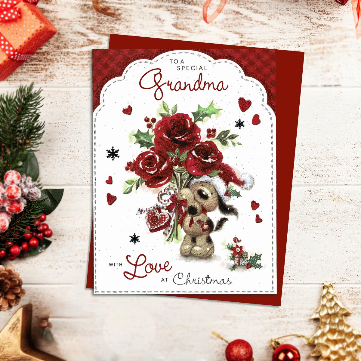 Great Gran Christmas Card Traditional Poinsettia Design 