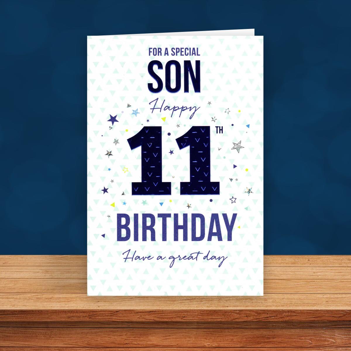 Greetings Card SON 11th  BIRTHDAY AGE Relations Birthday Card 