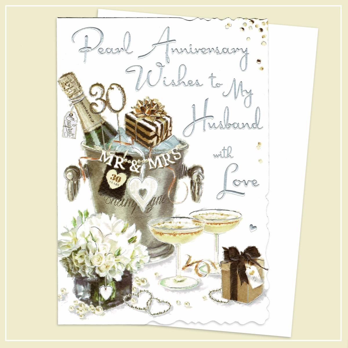 Details about   Husband On Our 30th Pearl Anniversary Word Design Card Lovely Verse 