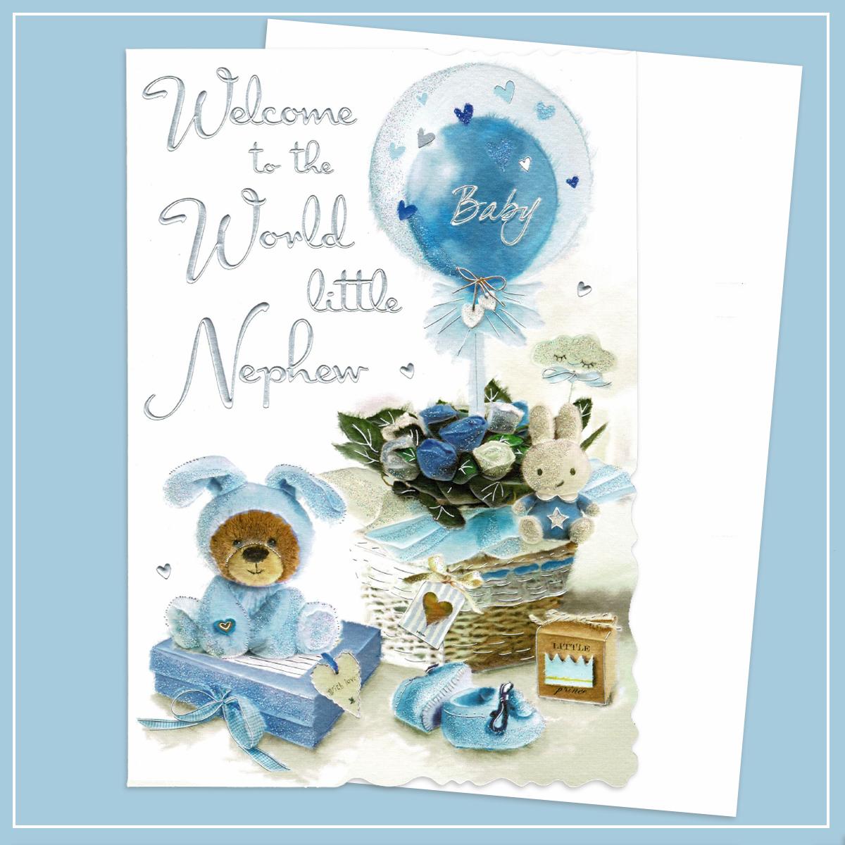 Excellent Quality New Baby Boy Card For Nephew WELCOME TO THE WORLD LITTLE NEPHEW 