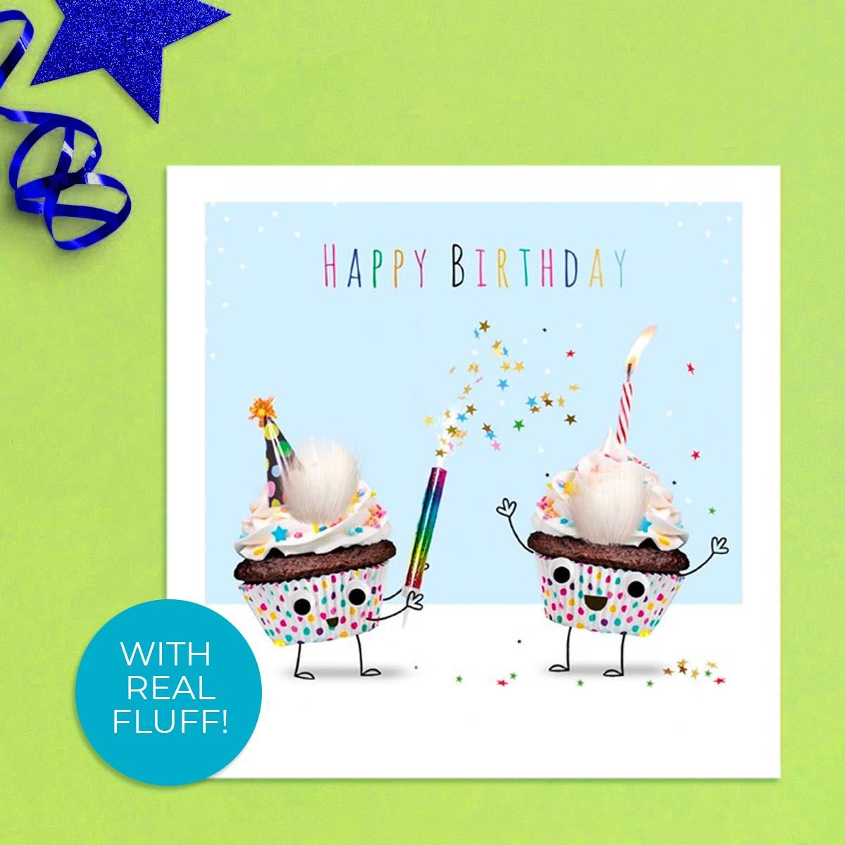Fluff - Birthday Cupcakes Card