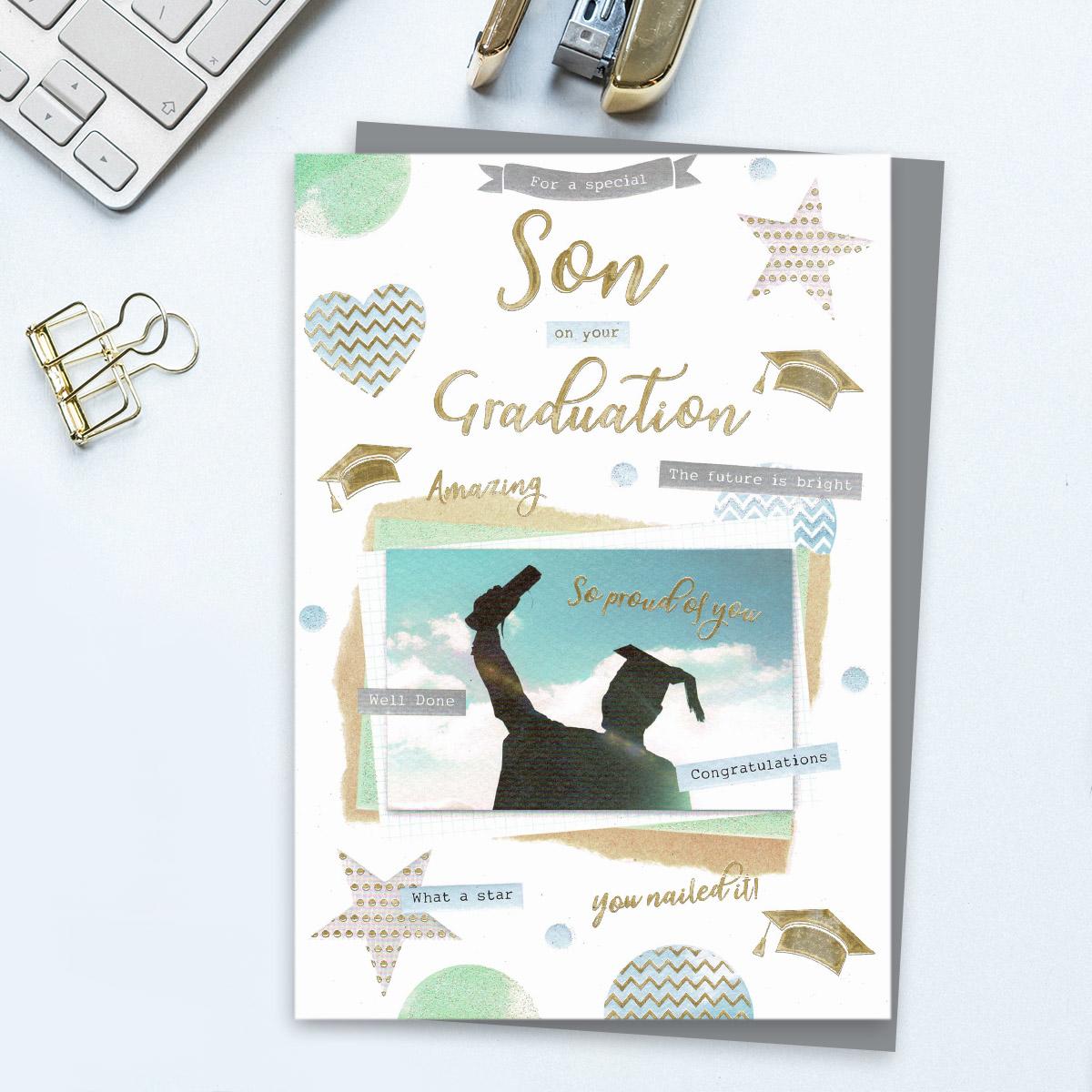 to a Wonderful Son on Your Graduation ~ Congratulations Graduation Card 