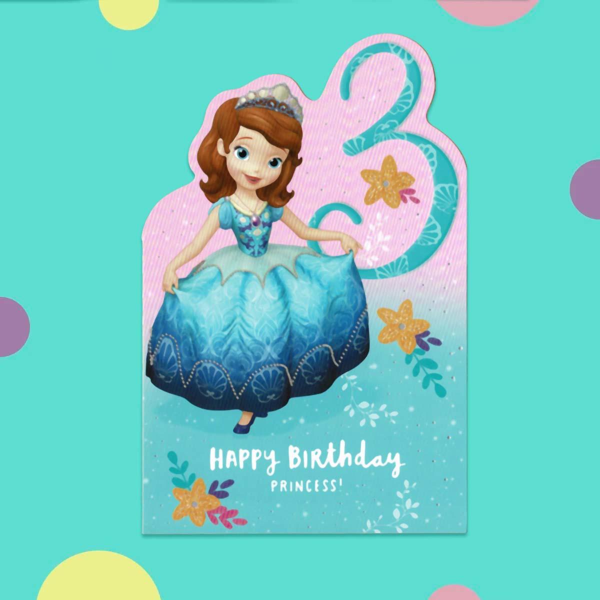 Disney Junior Sofia The First - 3rd Birthday Greeting Card