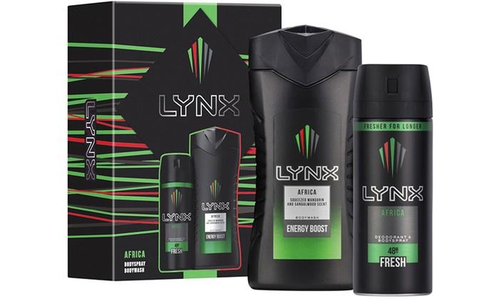 lynx africa body spray & shower gel gift set