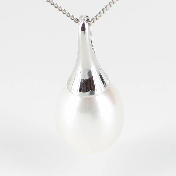 Large Drop Pearl Pendant Necklace 9.510mm On 9K White Gold