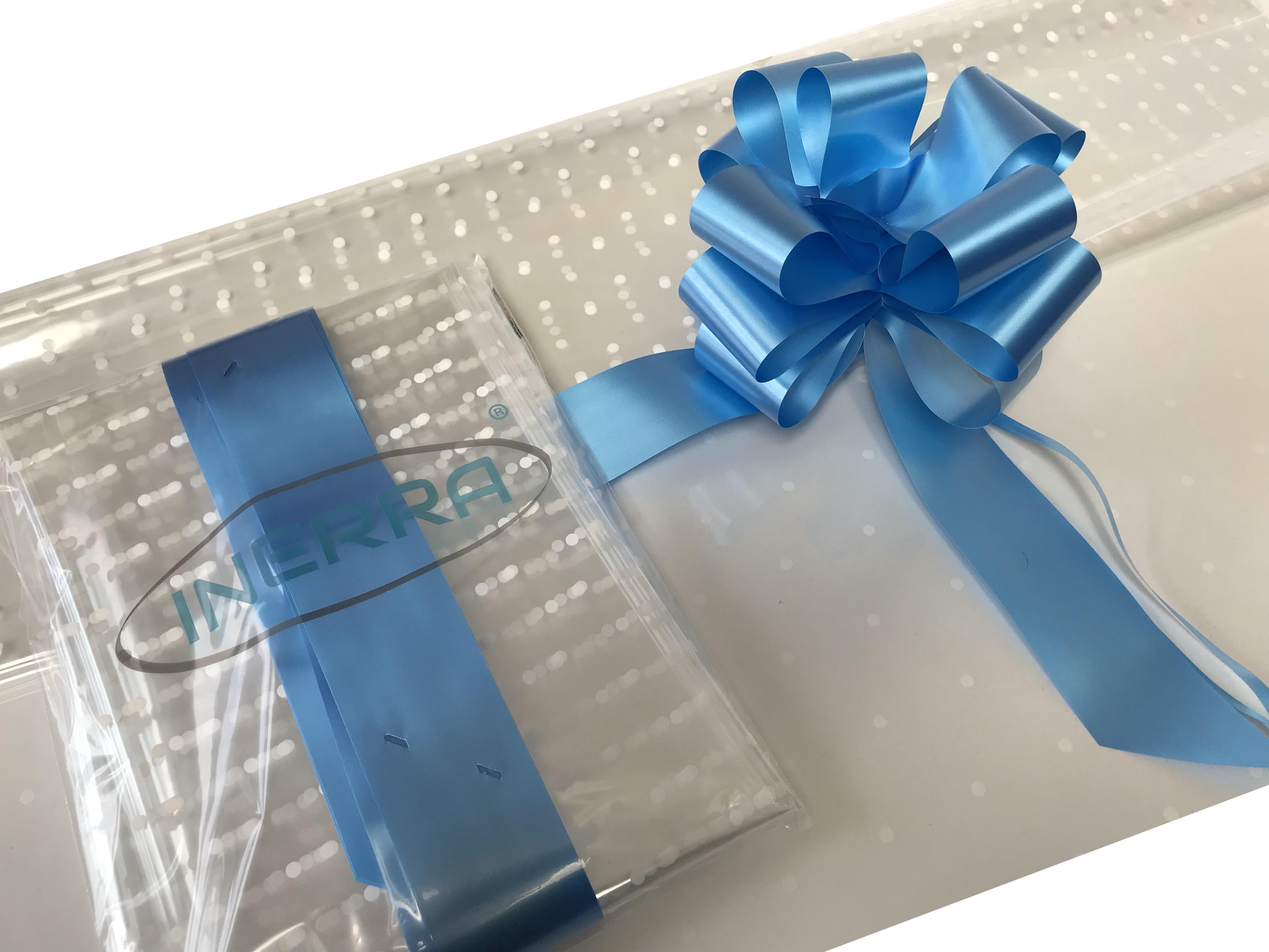 1 OR 2 MTR White Dot Cellophane wrap+FREE curling Ribbon gift-hamper-END OF ROLL 