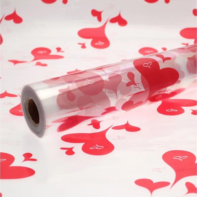 Red Hearts Cellophane Wrap