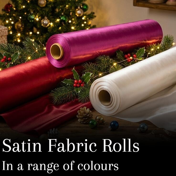 sheer satin fabric rolls christmas