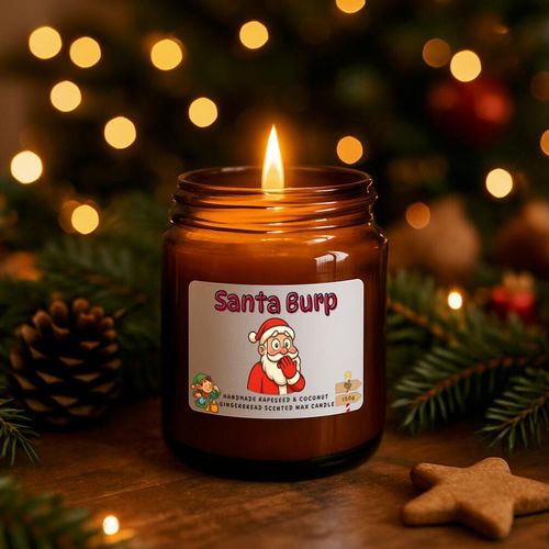 Santa Burp Scented Candle with Rapeseed & Coconut Wax - 150g