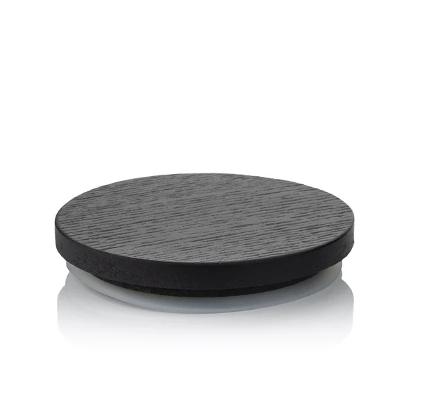 Black ash lid for refillable candle jar